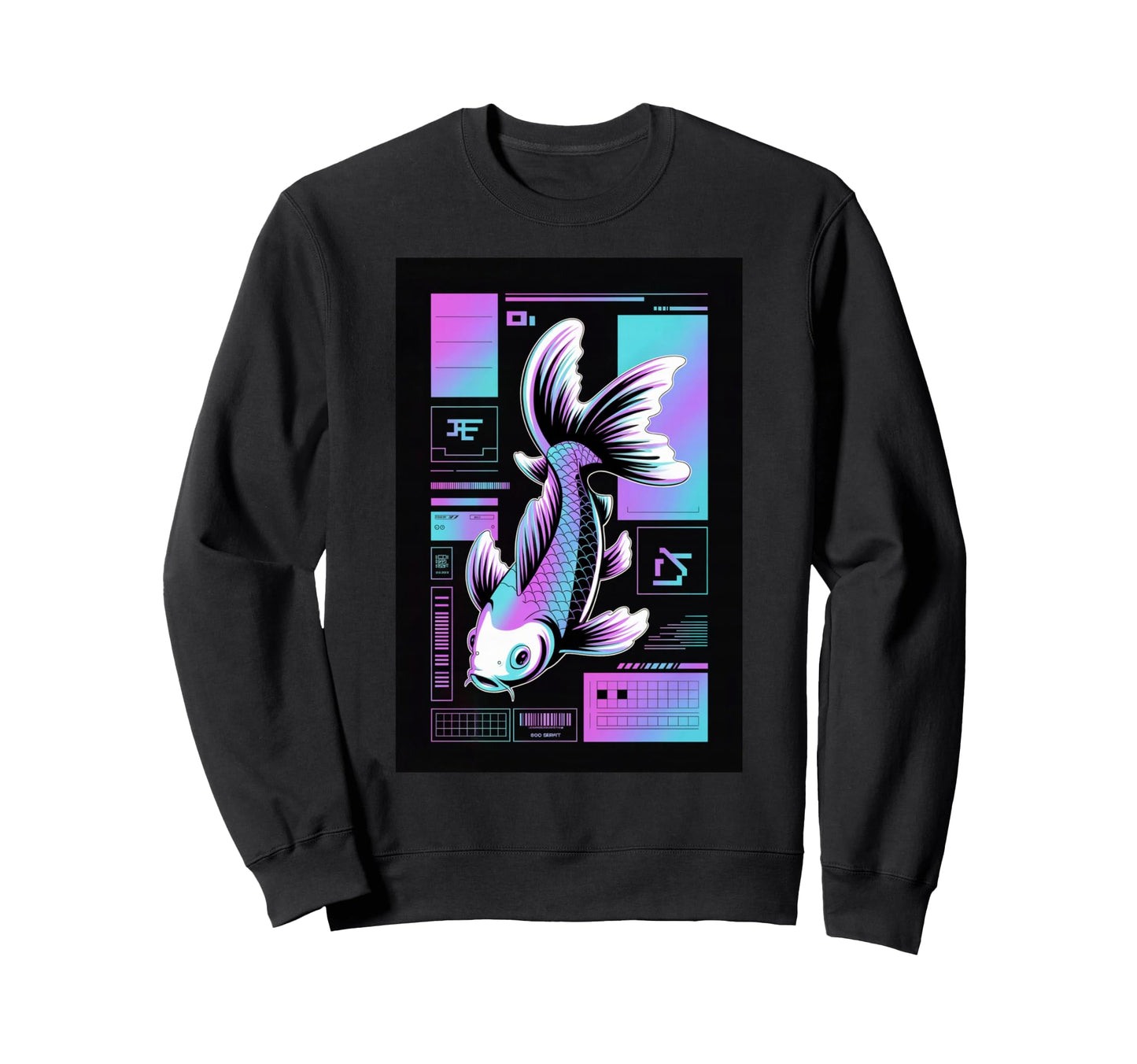 Cyberpunk Aquarium Koi Fish Sweatshirt - Unique Graphic for Adults - T-Shirt, Sweatshirt, Hoodie