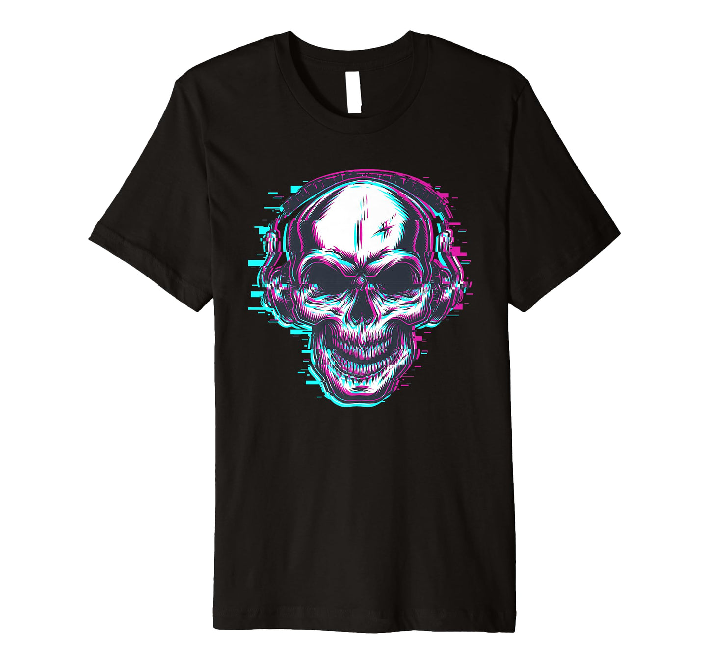 Glitch Skull Vaporwave Aesthetic T-Shirt - Aesthetic Graphic for Adults - T-Shirt, Sweatshirt, Hoodie