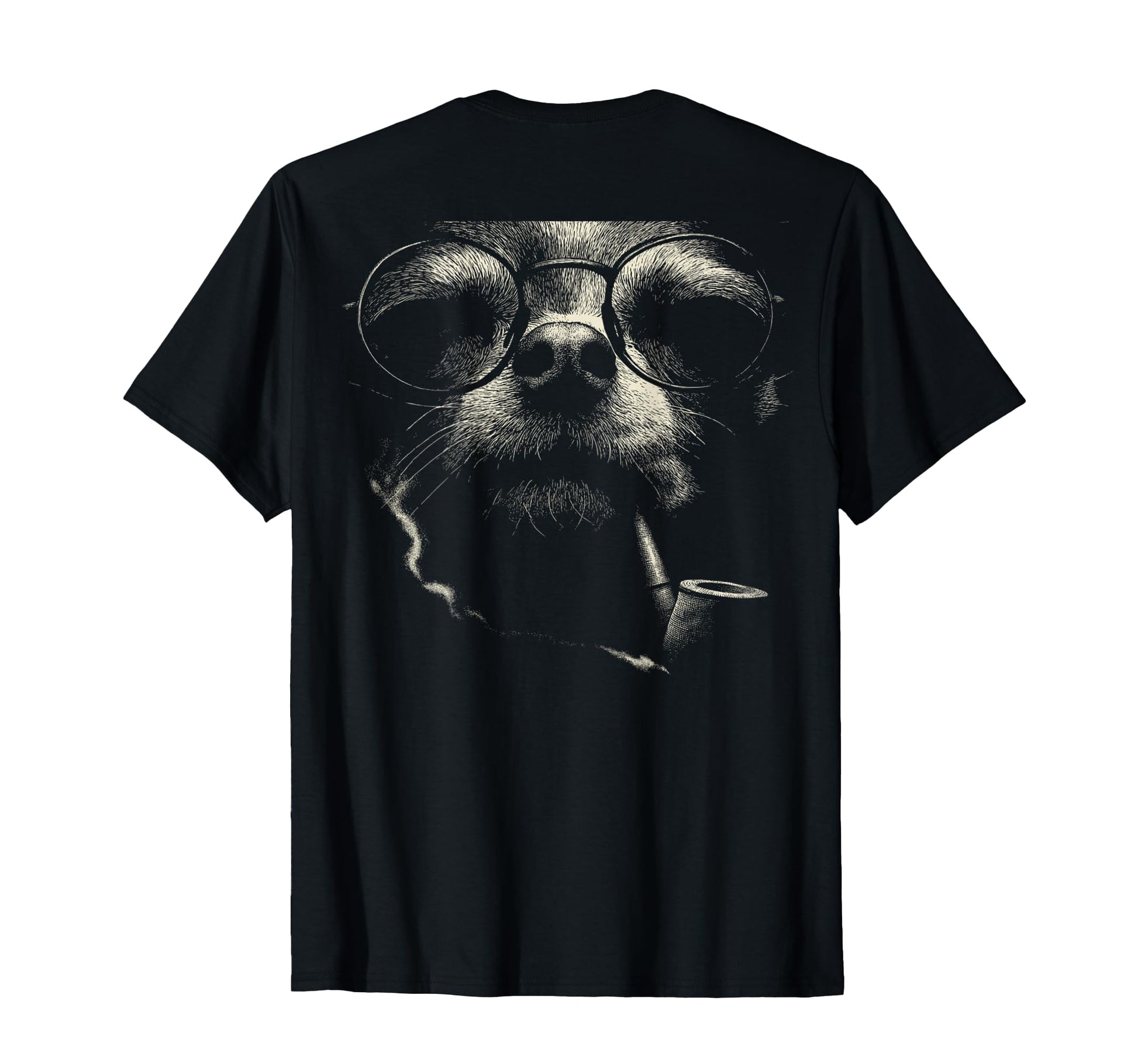 Fun Chihuahua Smoking Pipe Glasses T-Shirt - Minimalist Print Unisex - T-Shirt, Sweatshirt, Hoodie