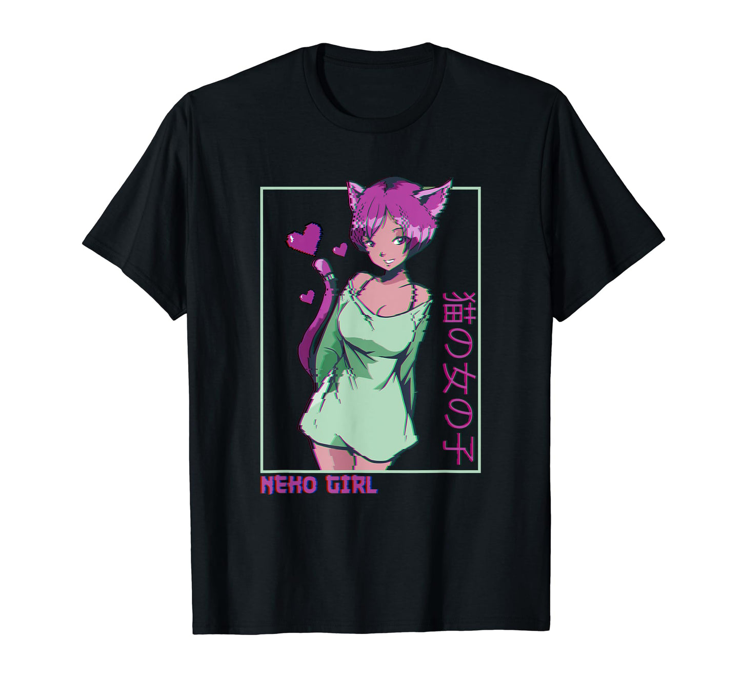 Nani Neko E Vaporwave Pastell Anime T-Shirt - Streetwear Style for Adults - T-Shirt, Sweatshirt, Hoodie