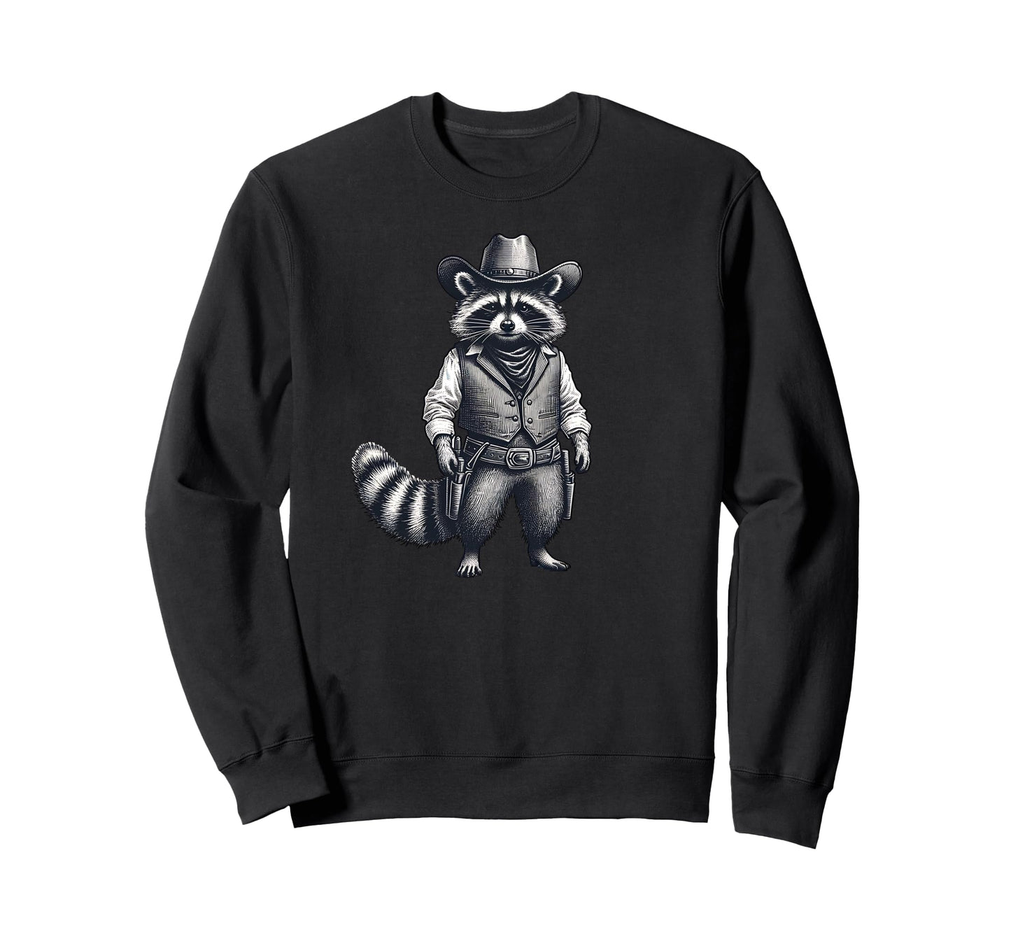 Country Raccoon Cowboy Cowgirl Sweatshirt - Fun Novelty Design Unisex - T-Shirt, Sweatshirt, Hoodie