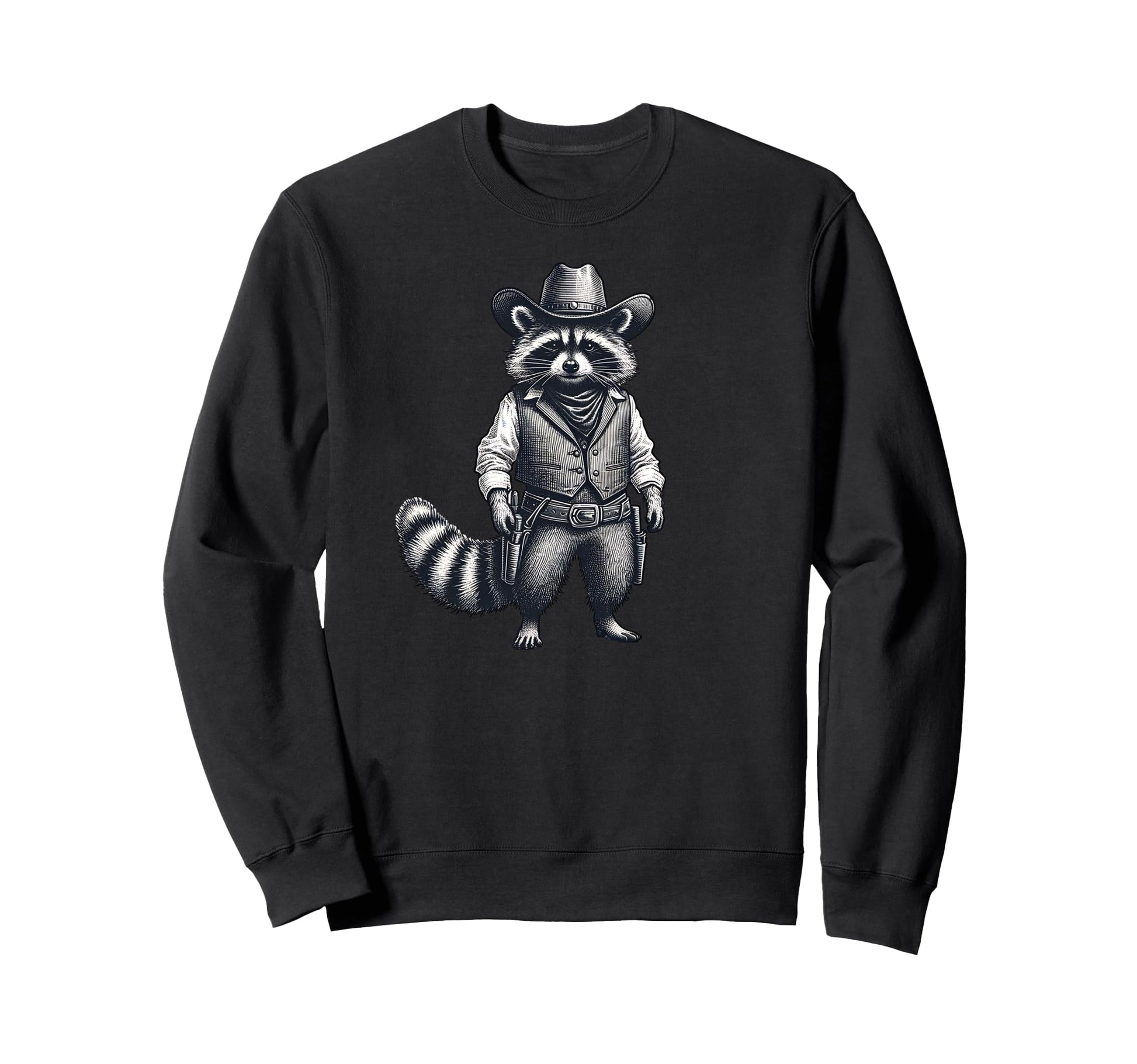 Country Raccoon Cowboy Cowgirl Sweatshirt - Fun Novelty Design Unisex - T-Shirt, Sweatshirt, Hoodie