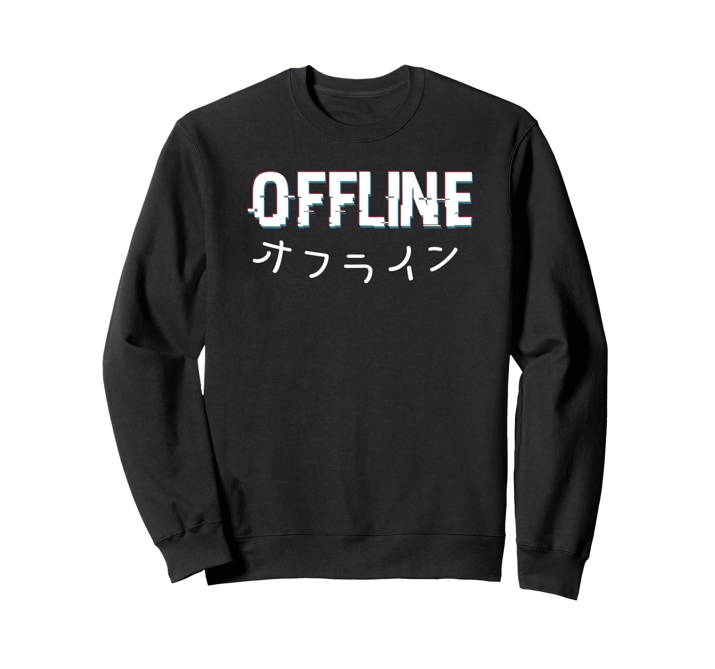 Aesthetic Japanese Offline Text Sweatshirt - Trendy Graphic Men Women - T-Shirt, Sweatshirt, Hoodie