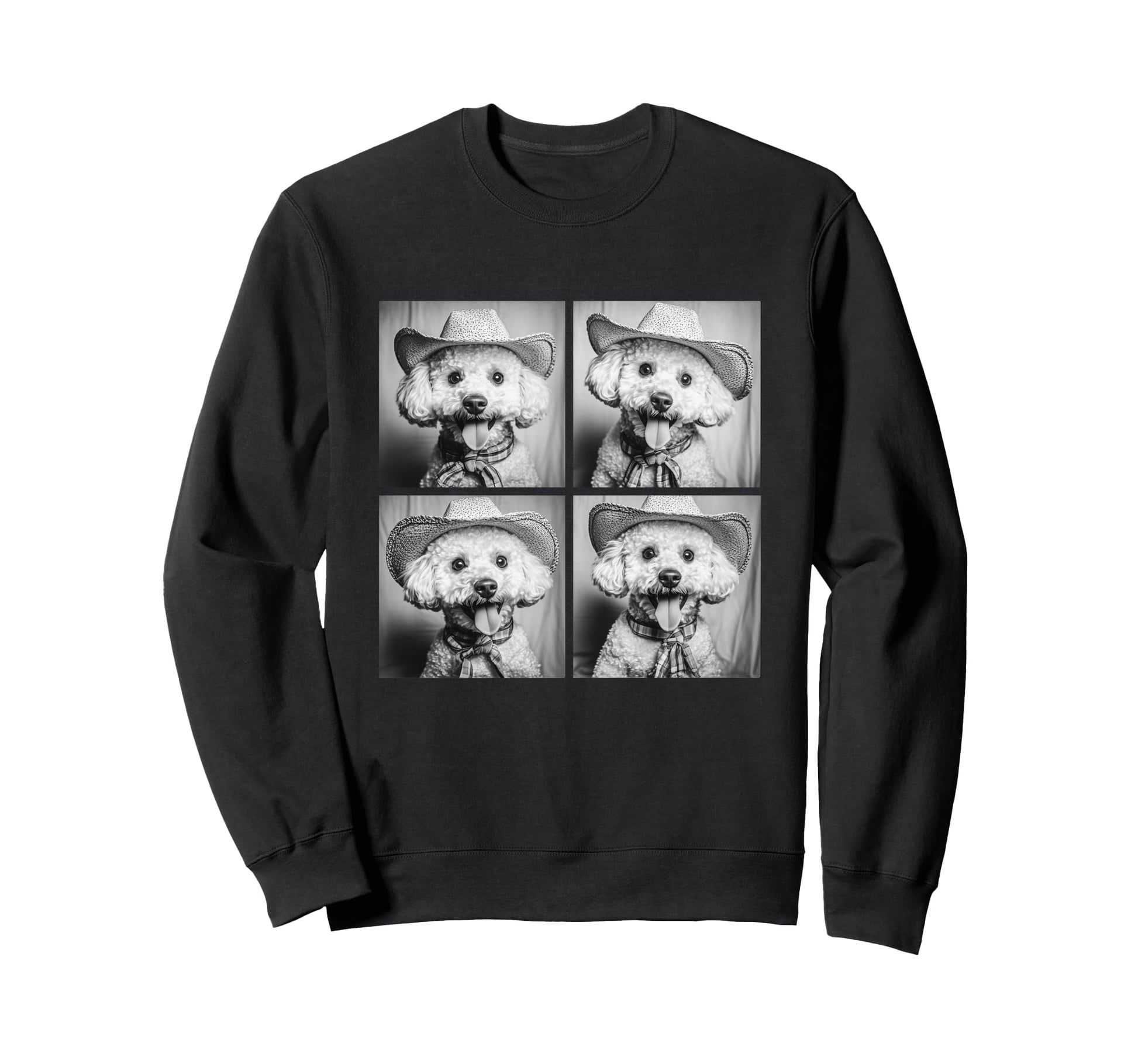 Western White Poodles Funny Cowboy Sweatshirt - Novelty Apparel for Adults - T-Shirt, Sweatshirt, Hoodie