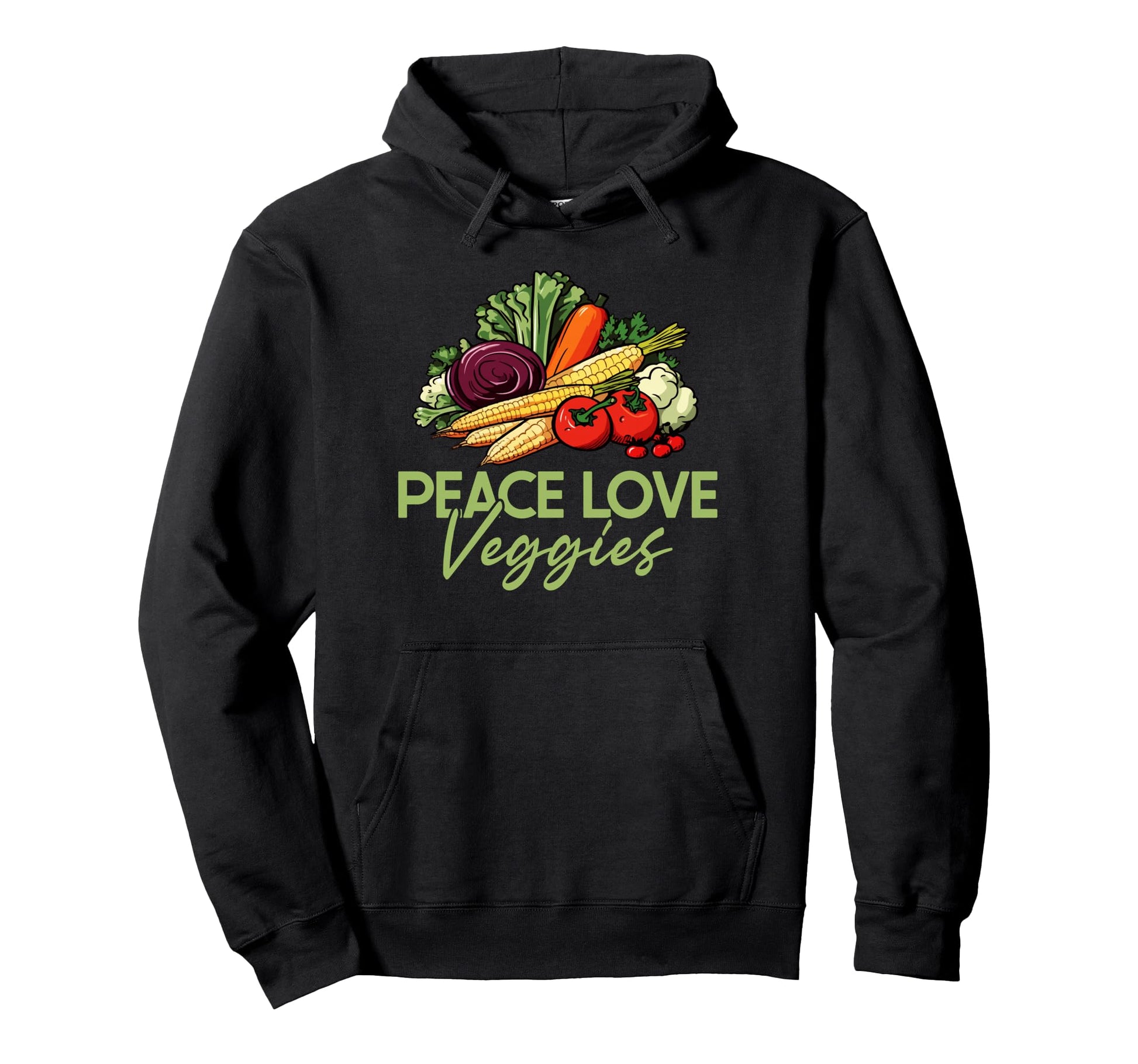 Vegetables Vegan Vegetarian Peace Hoodie - Casual Everyday Wear Unisex - T-Shirt, Sweatshirt, Hoodie