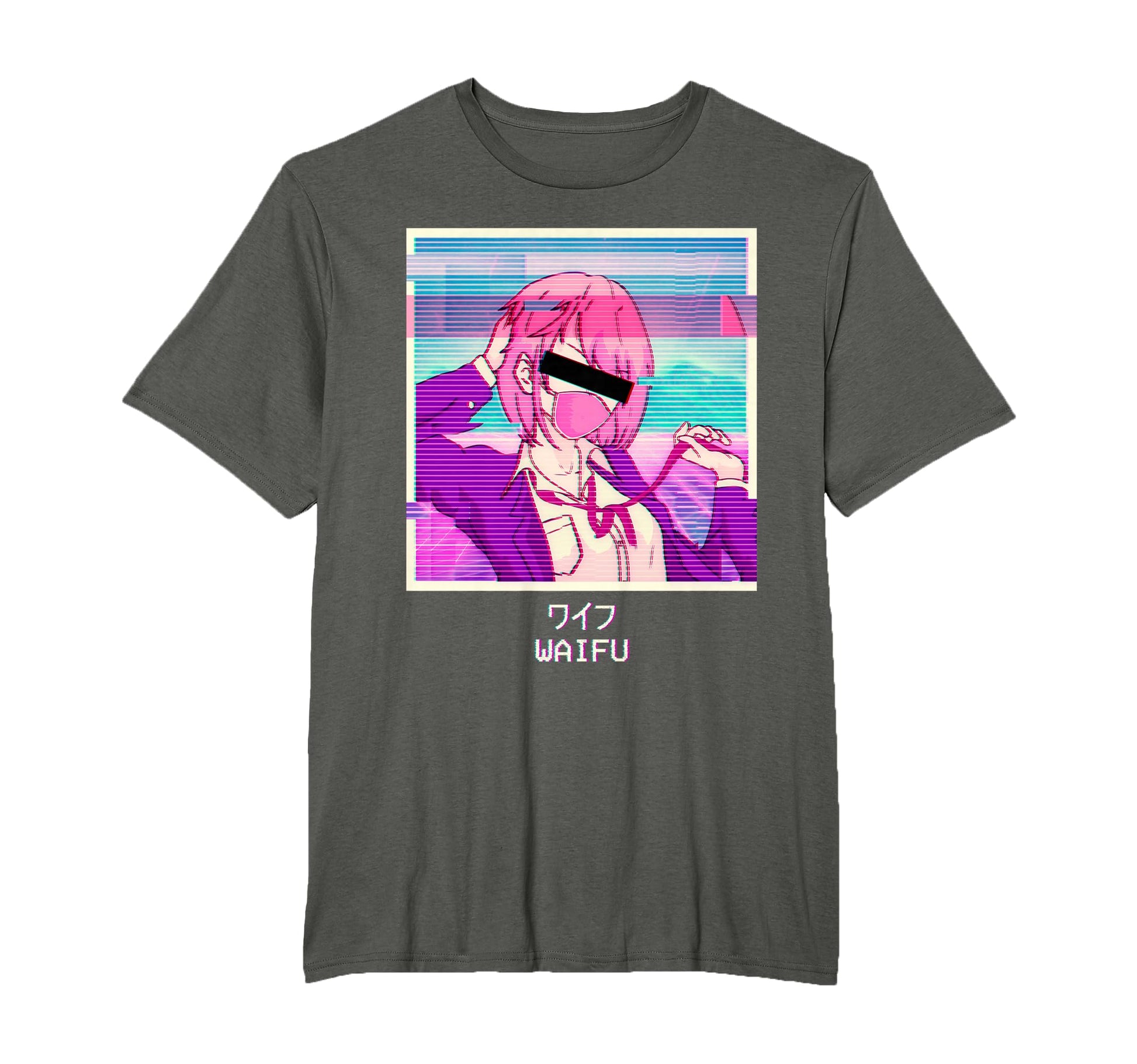 Waifu Anime Japanese Vaporwave T-Shirt - Fun Novelty Design for Adults - T-Shirt, Sweatshirt, Hoodie