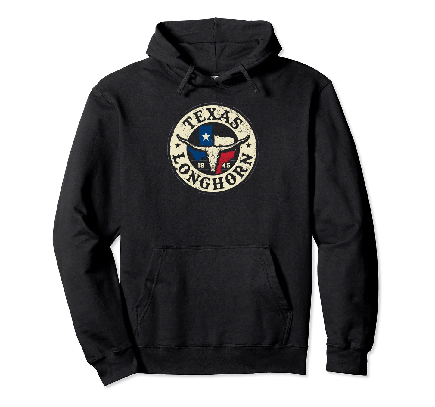 Texas 1845 Longhorn Cowboy And Rodeo Fan Hoodie - Minimalist Print Unisex - T-Shirt, Sweatshirt, Hoodie