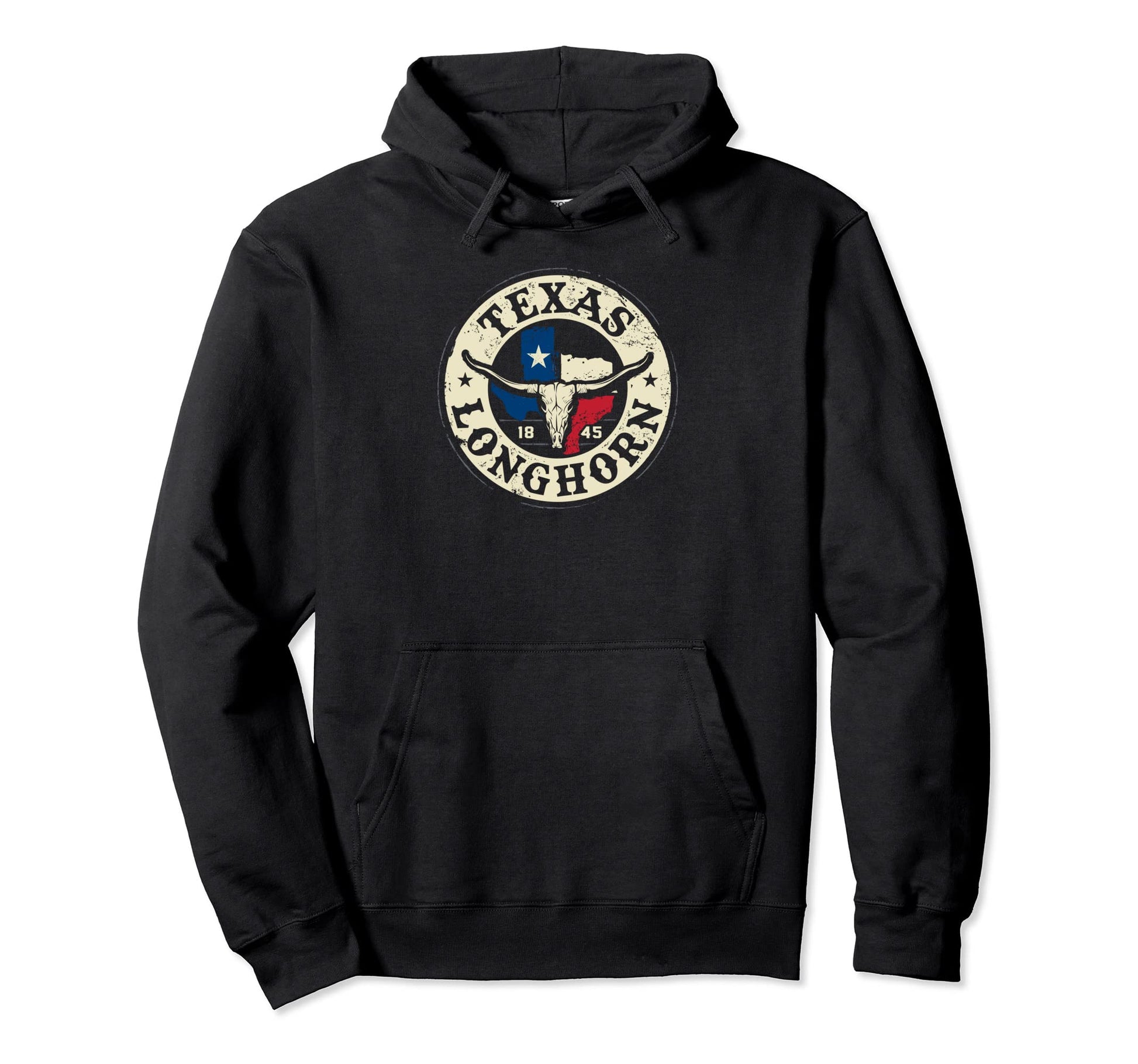 Texas 1845 Longhorn Cowboy And Rodeo Fan Hoodie - Minimalist Print Unisex - T-Shirt, Sweatshirt, Hoodie