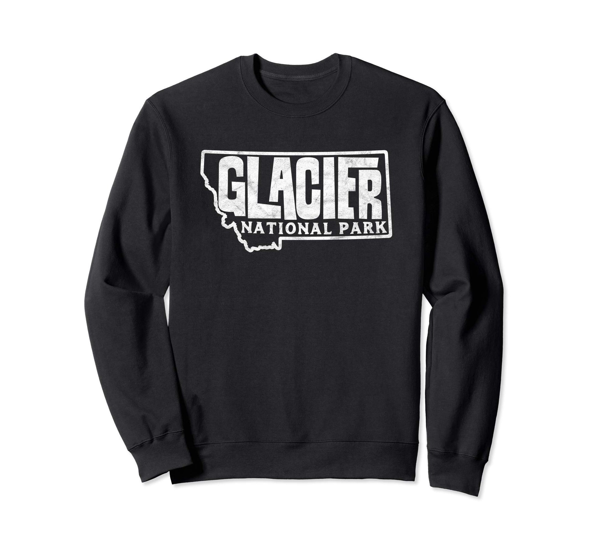 Glacier National Park Montana Sweatshirt - Minimalist Print Men Women - T-Shirt, Sweatshirt, Hoodie