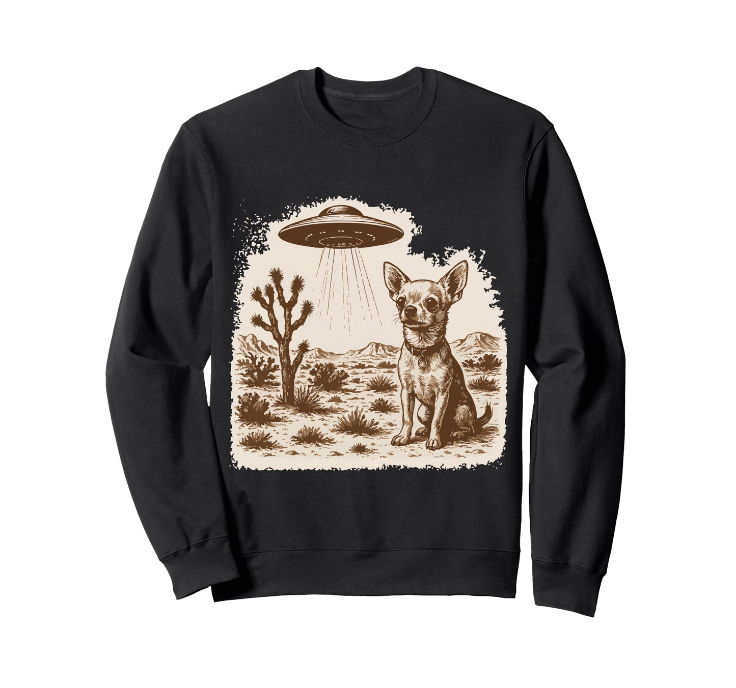 Chihuahua Ufo Wild West Funny Sweatshirt - Streetwear Style for Adults - T-Shirt, Sweatshirt, Hoodie
