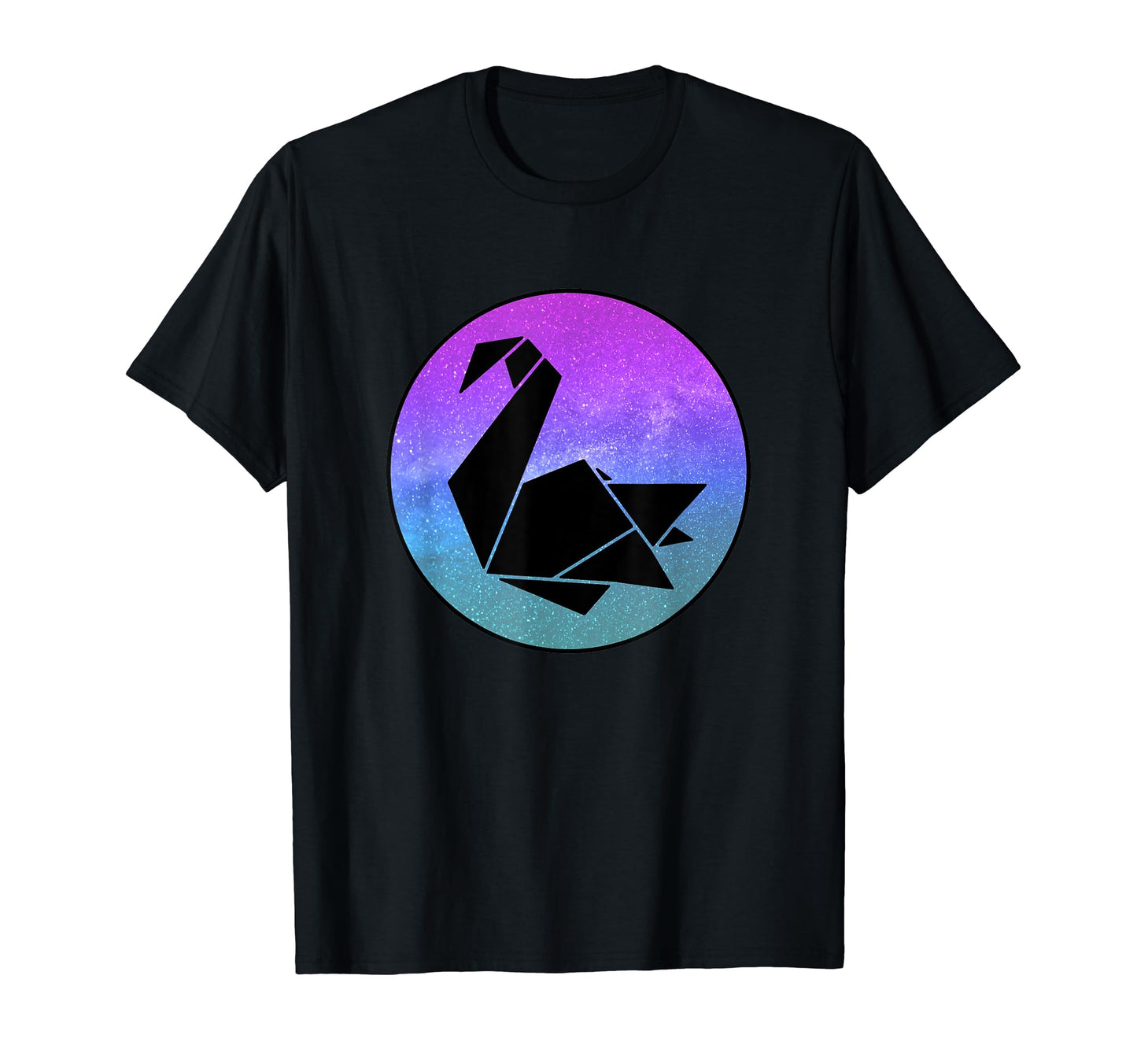 Swan Bird Origami Galaxy Vaporwave T-Shirt - Minimalist Print for Adults - T-Shirt, Sweatshirt, Hoodie