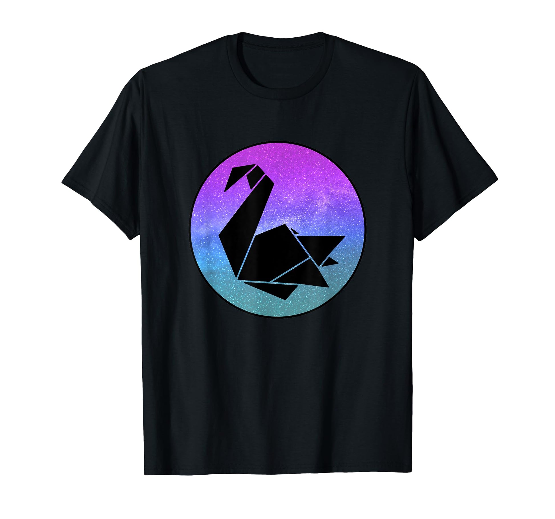 Swan Bird Origami Galaxy Vaporwave T-Shirt - Minimalist Print for Adults - T-Shirt, Sweatshirt, Hoodie