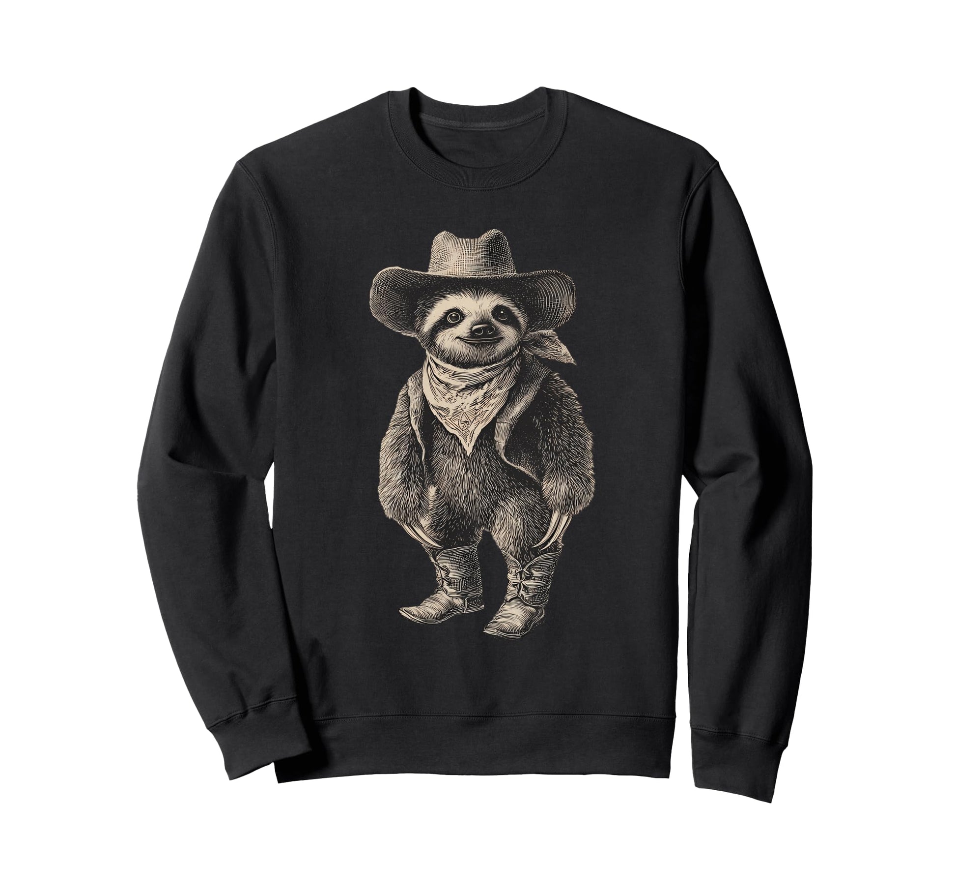 Sloth Cowboy Rodeo Cowgirl Western Sweatshirt - Graphic Print Unisex - T-Shirt, Sweatshirt, Hoodie