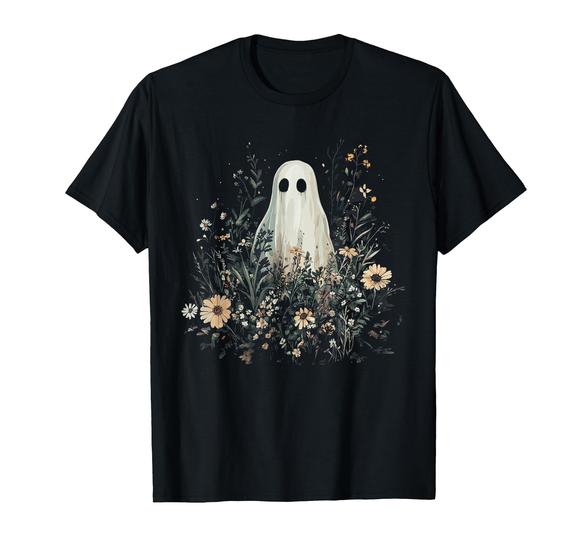 Floral Ghost Halloween Ghost Forest T-Shirt - Graphic Print Men Women - T-Shirt, Sweatshirt, Hoodie