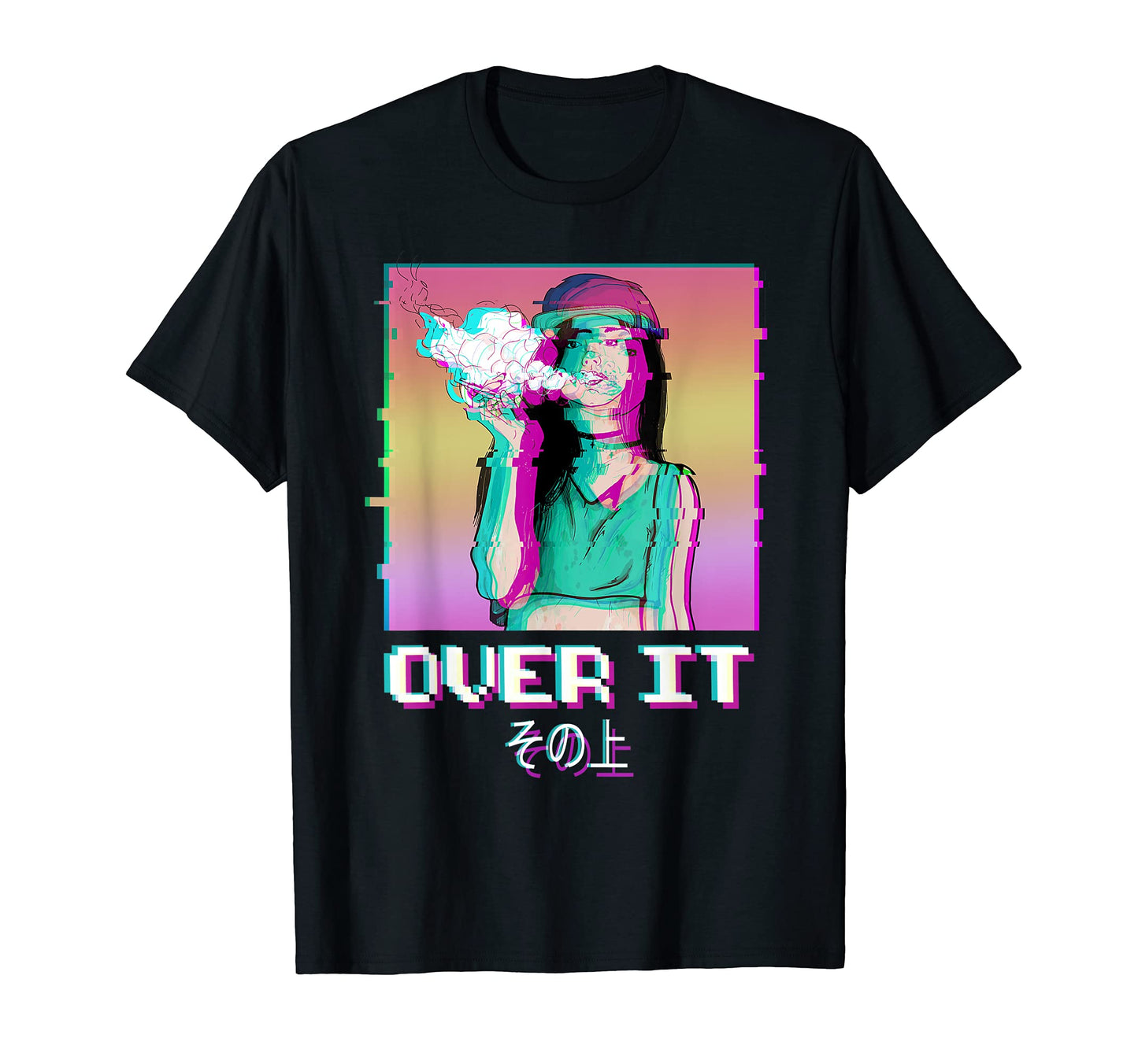 Over It Vaporwave Aesthetic Japan T-Shirt - Casual Everyday Wear Unisex - T-Shirt, Sweatshirt, Hoodie