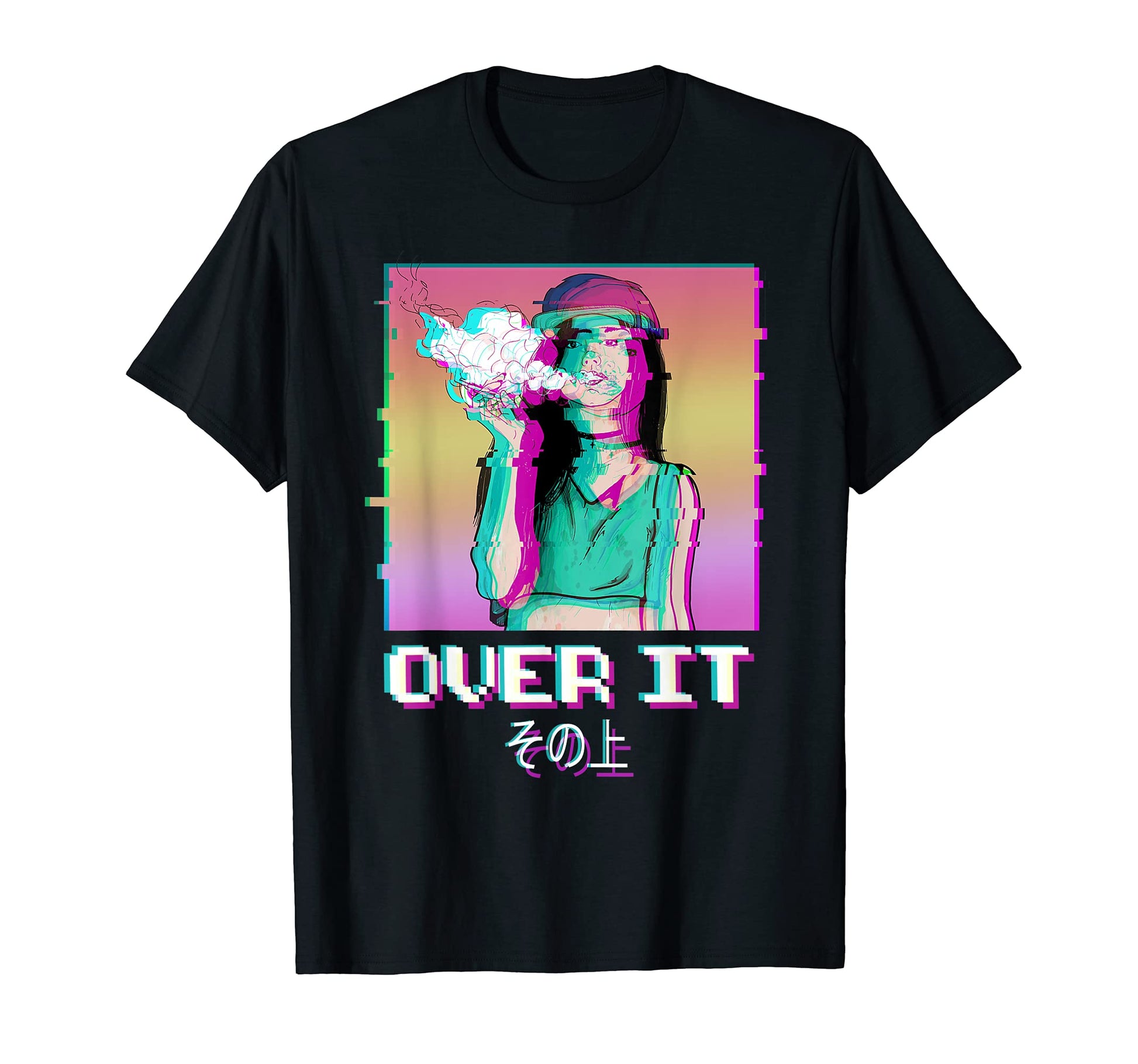 Over It Vaporwave Aesthetic Japan T-Shirt - Casual Everyday Wear Unisex - T-Shirt, Sweatshirt, Hoodie