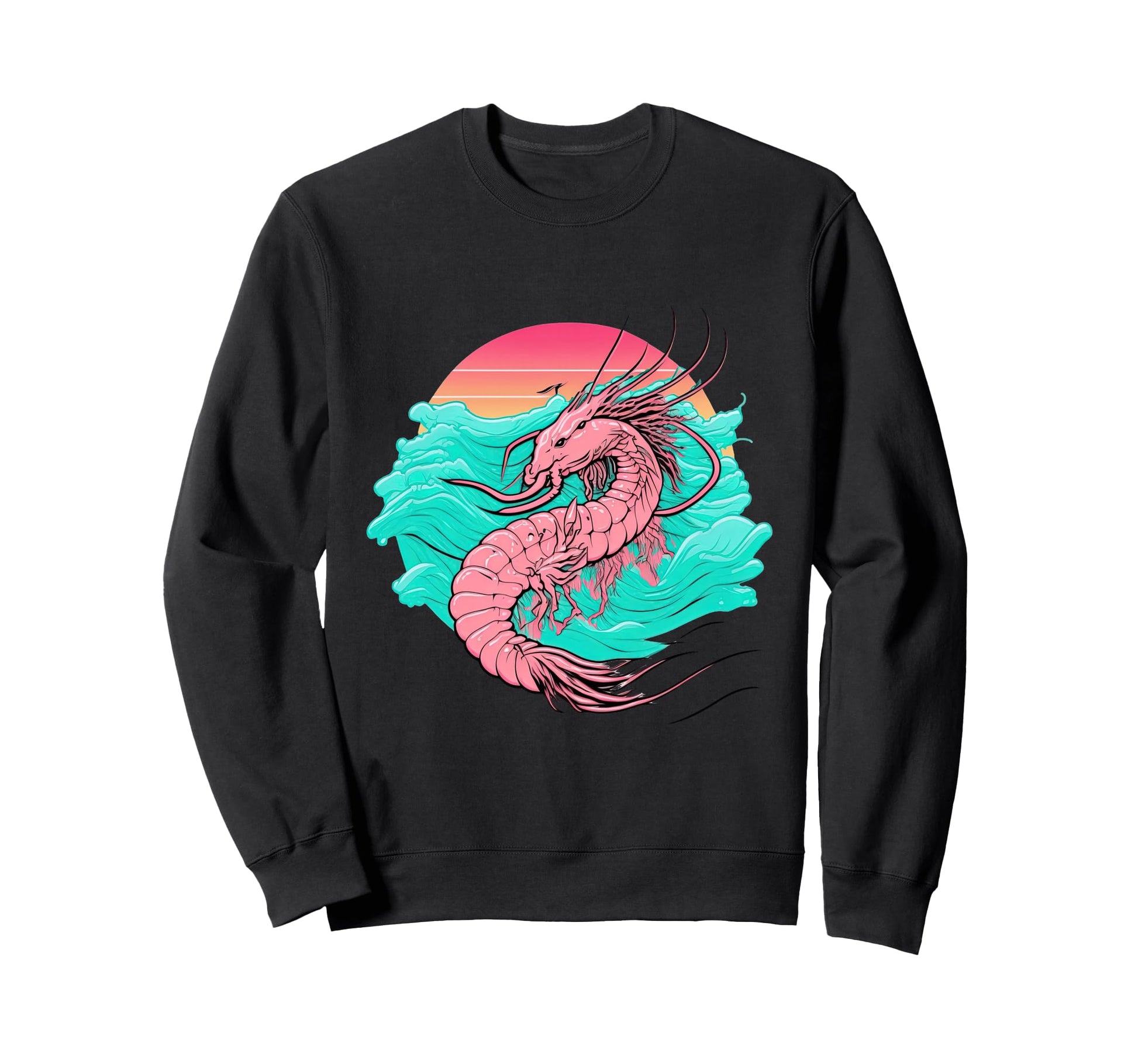 Shrimp Vaporwave Retrowave Sweatshirt - Streetwear Style for Adults - T-Shirt, Sweatshirt, Hoodie