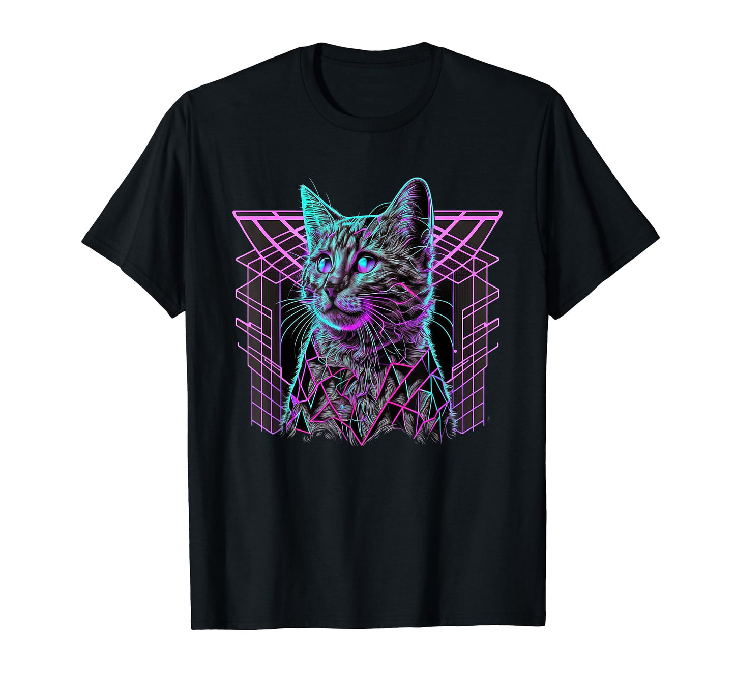 Vaporwave Aesthetic Cat T-Shirt - Novelty Apparel Unisex - T-Shirt, Sweatshirt, Hoodie