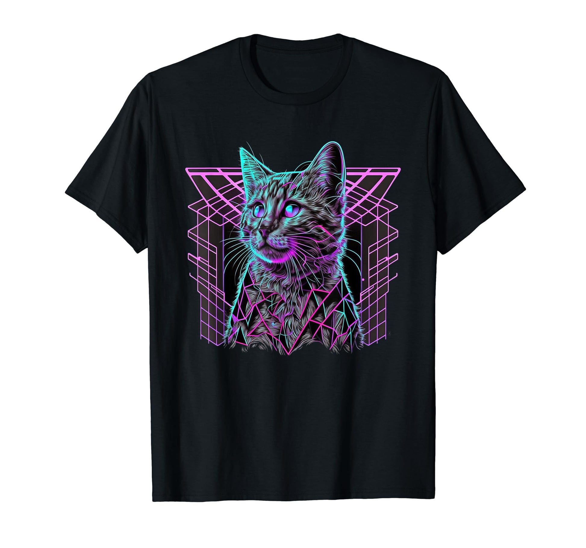 Vaporwave Aesthetic Cat T-Shirt - Novelty Apparel Unisex - T-Shirt, Sweatshirt, Hoodie