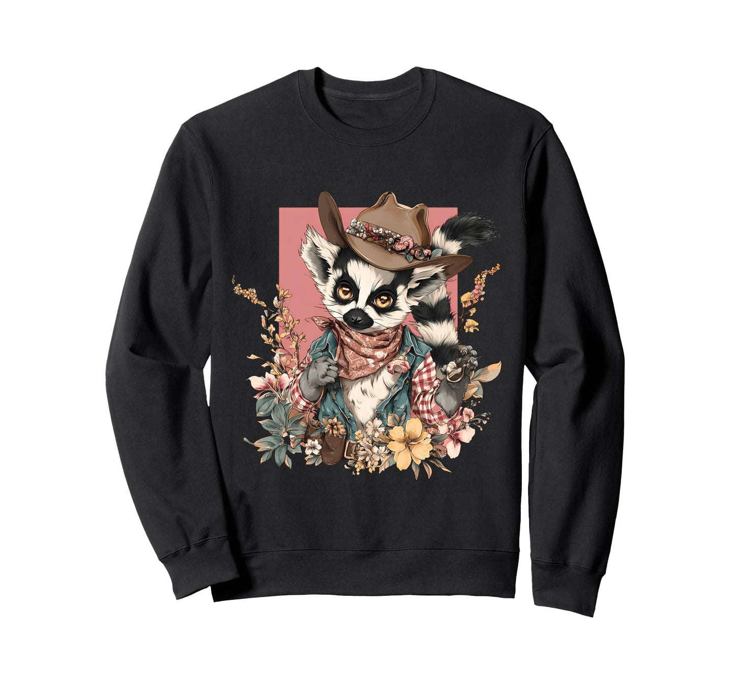 Country Cowboy Lemur Rodeo Cowgirl Sweatshirt - Streetwear Style Men Women - T-Shirt, Sweatshirt, Hoodie