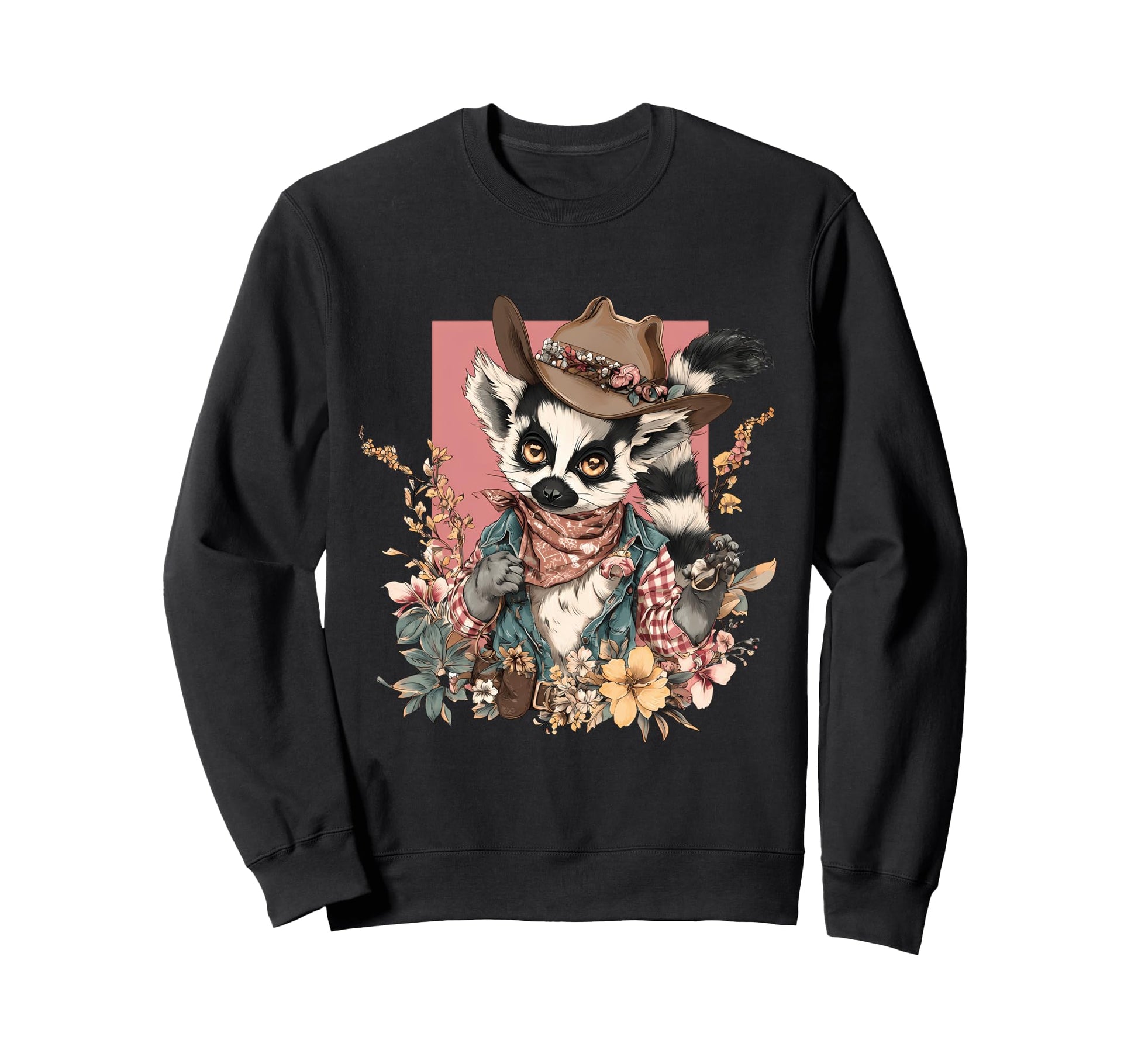 Country Cowboy Lemur Rodeo Cowgirl Sweatshirt - Streetwear Style Men Women - T-Shirt, Sweatshirt, Hoodie