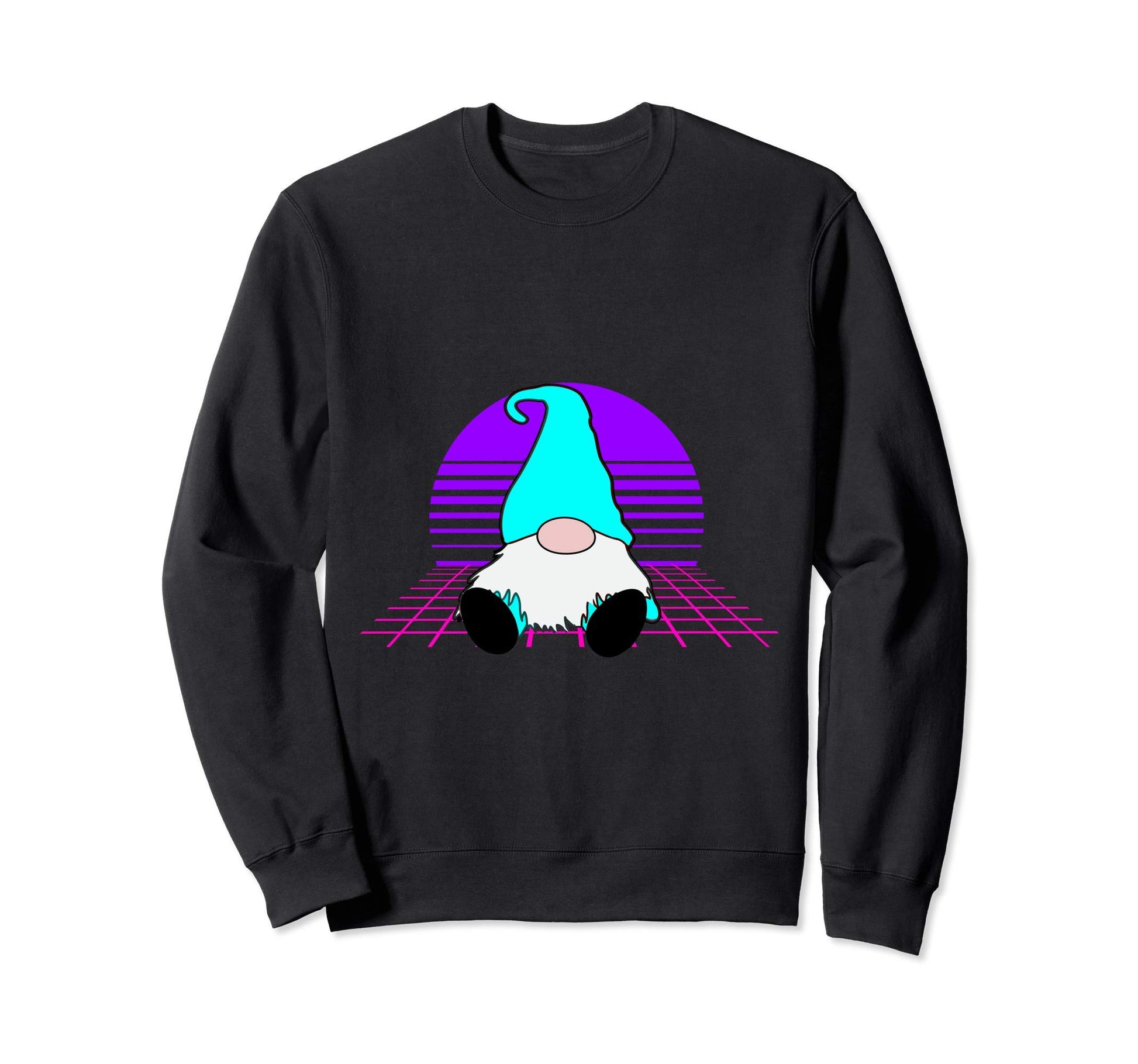 Vaporwave Aesthetic Gnome 1980S Sweatshirt - Casual Everyday Wear Unisex - T-Shirt, Sweatshirt, Hoodie
