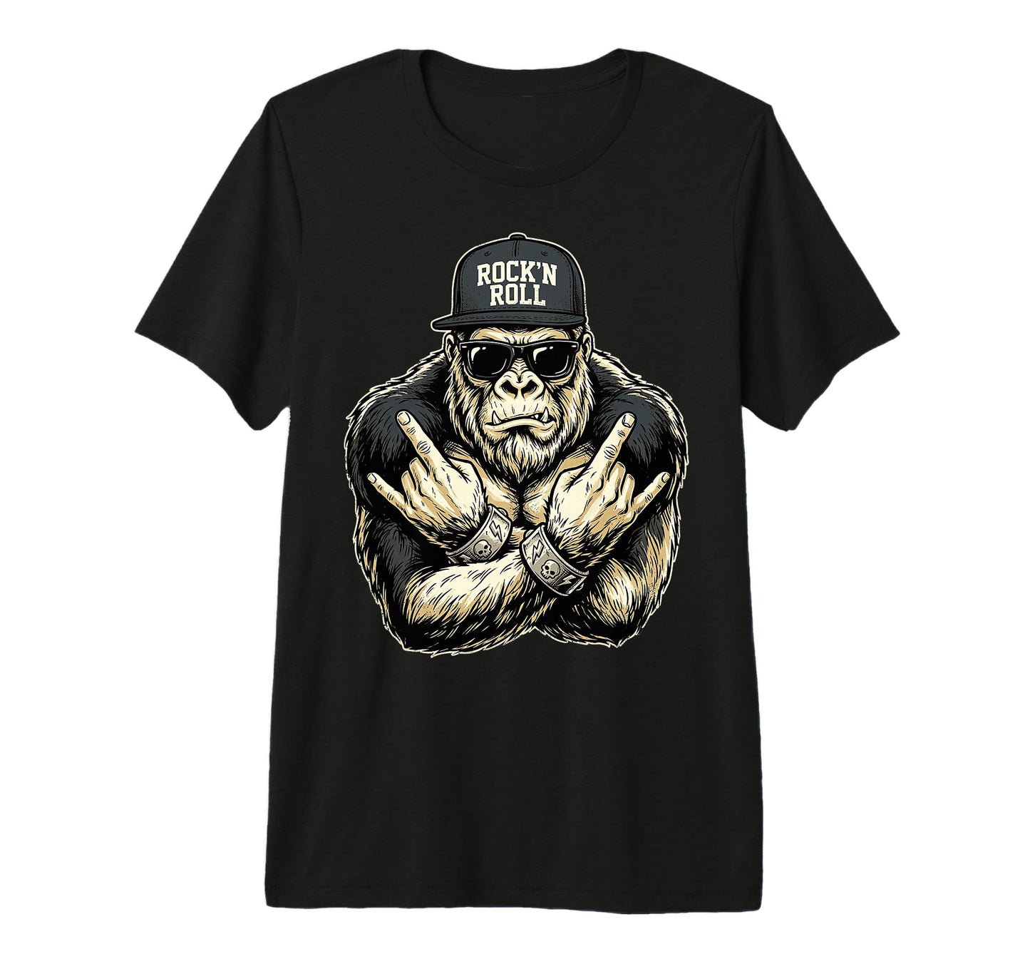 Bigfoot Rock Sasquatch Heavy Metal T-Shirt - Custom Art Print Unisex - T-Shirt, Sweatshirt, Hoodie
