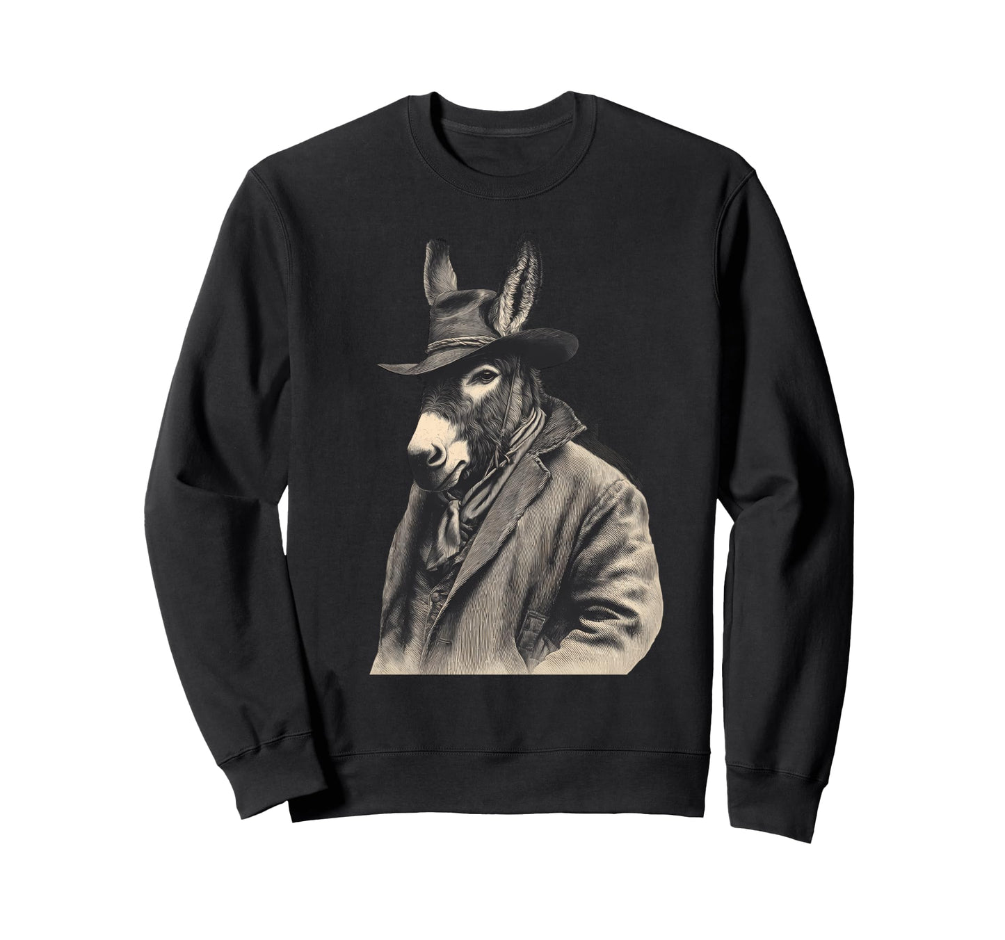 Country Cowboy Donkey Rodeo Cowgirl Sweatshirt - Minimalist Print Unisex - T-Shirt, Sweatshirt, Hoodie