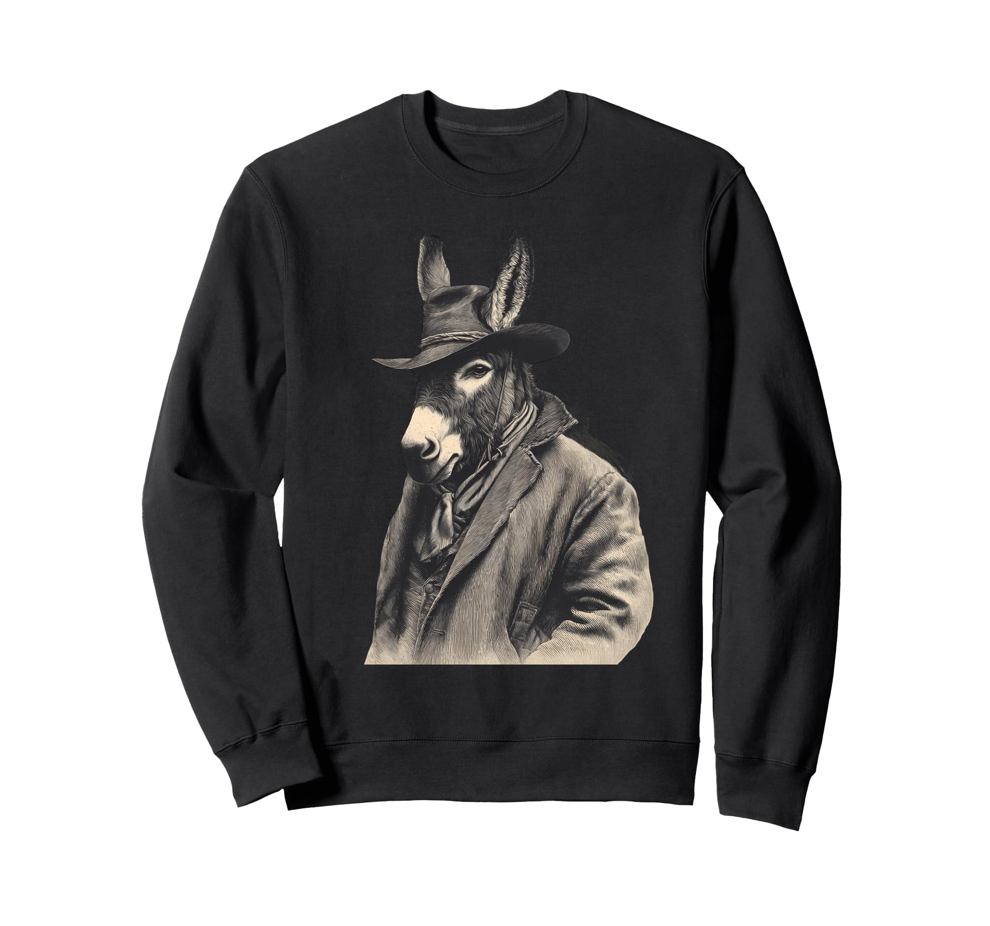 Country Cowboy Donkey Rodeo Cowgirl Sweatshirt - Minimalist Print Unisex - T-Shirt, Sweatshirt, Hoodie