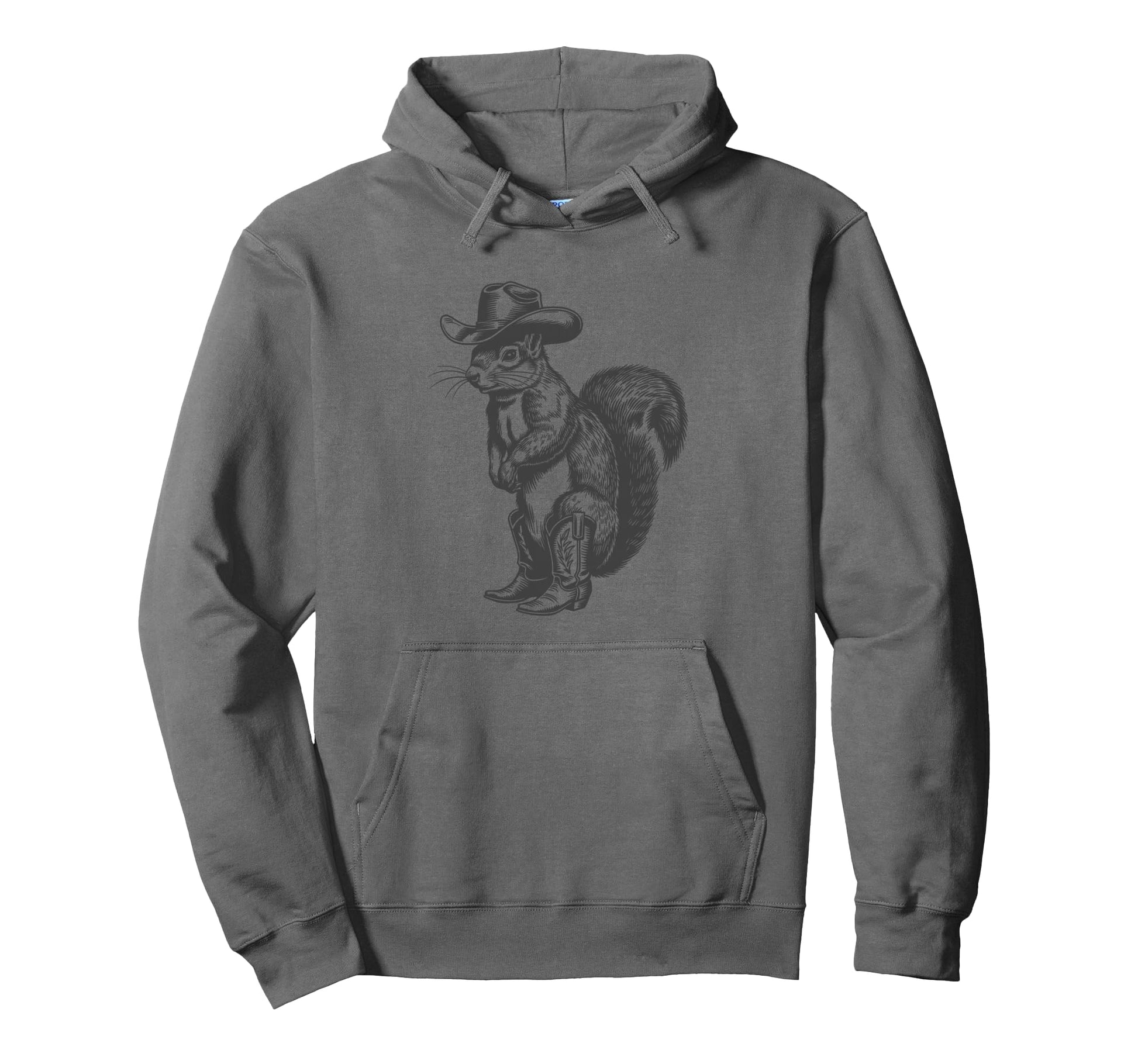 Squirrel Cowboy Cowgirl Western Hoodie - Minimalist Print for Adults - T-Shirt, Sweatshirt, Hoodie