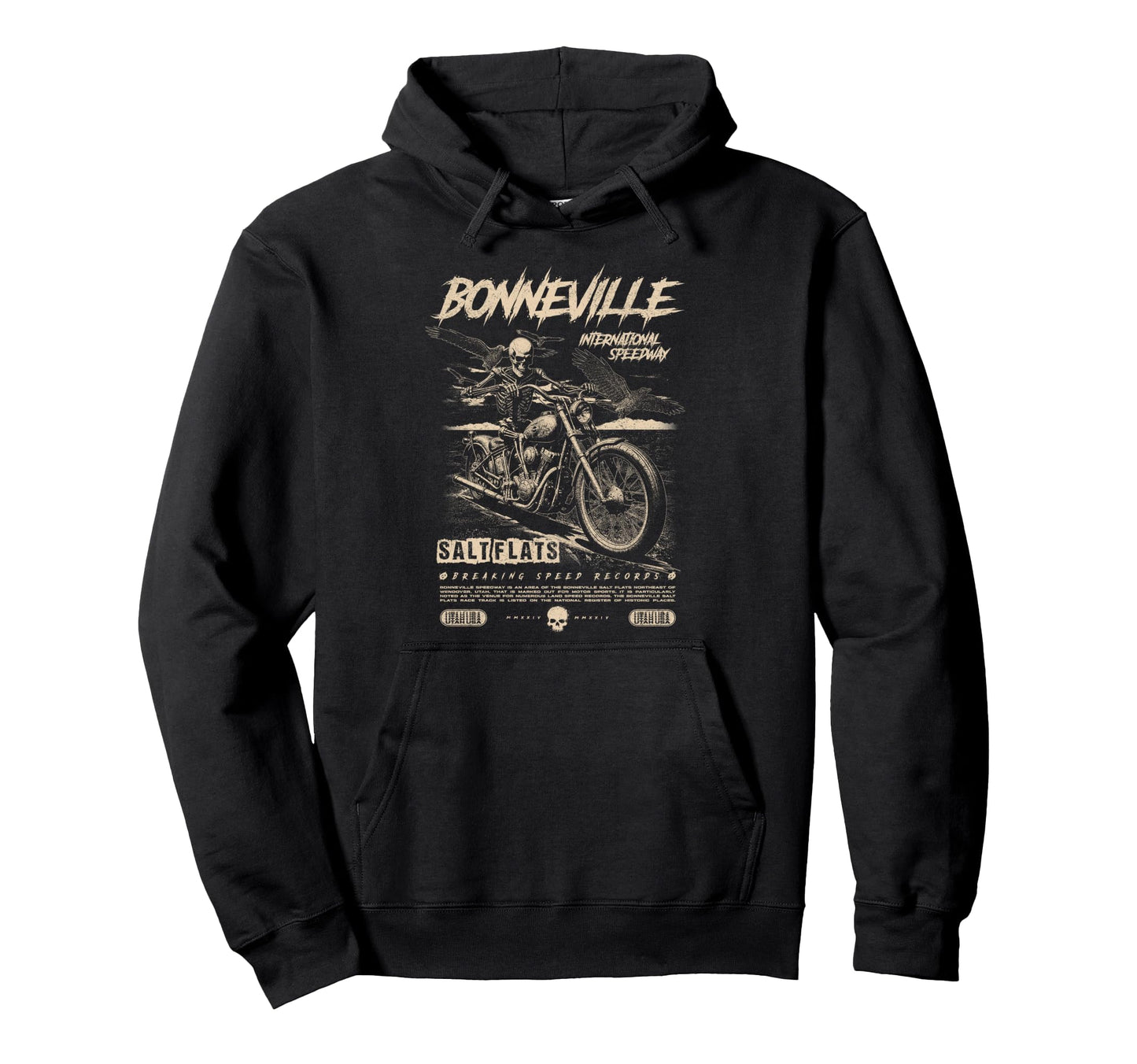 Bonneville Salt Flats Motorcycle Hoodie - Streetwear Style for Adults - T-Shirt, Sweatshirt, Hoodie