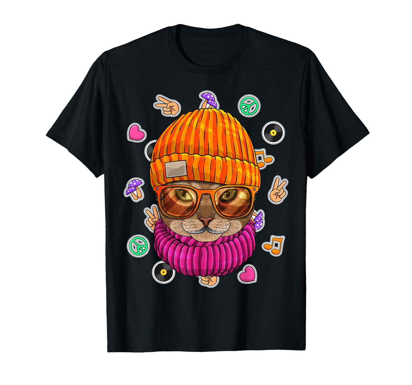 Hipster Abyssinian Geek Nerd Glasses Cat T-Shirt - Unique Graphic Unisex - T-Shirt, Sweatshirt, Hoodie