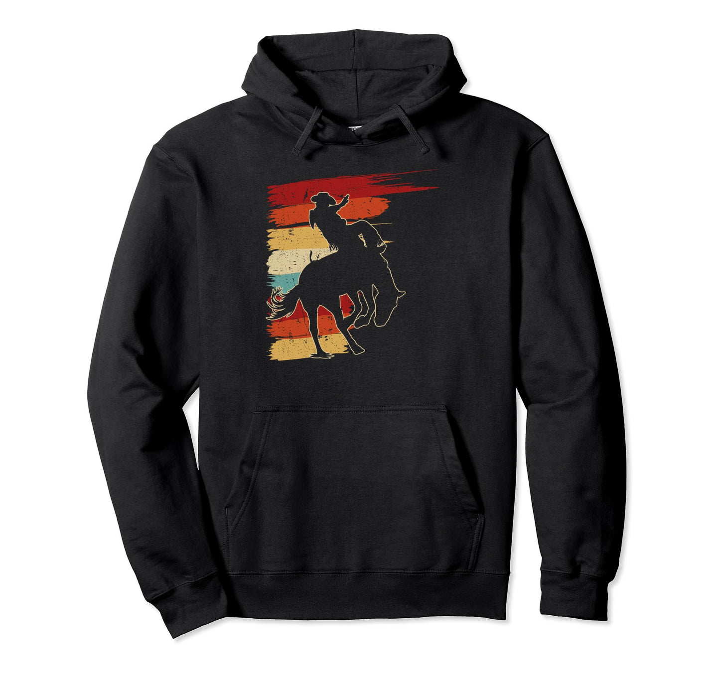 Bucking Bronco Western Rodeo Cowboy Hoodie - Graphic Print for Adults - T-Shirt, Sweatshirt, Hoodie