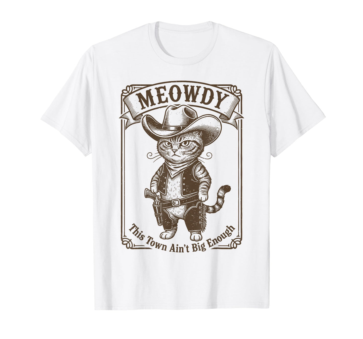 Meowdy Western Cat Cowboy Animal Lover T-Shirt - Minimalist Print Unisex - T-Shirt, Sweatshirt, Hoodie