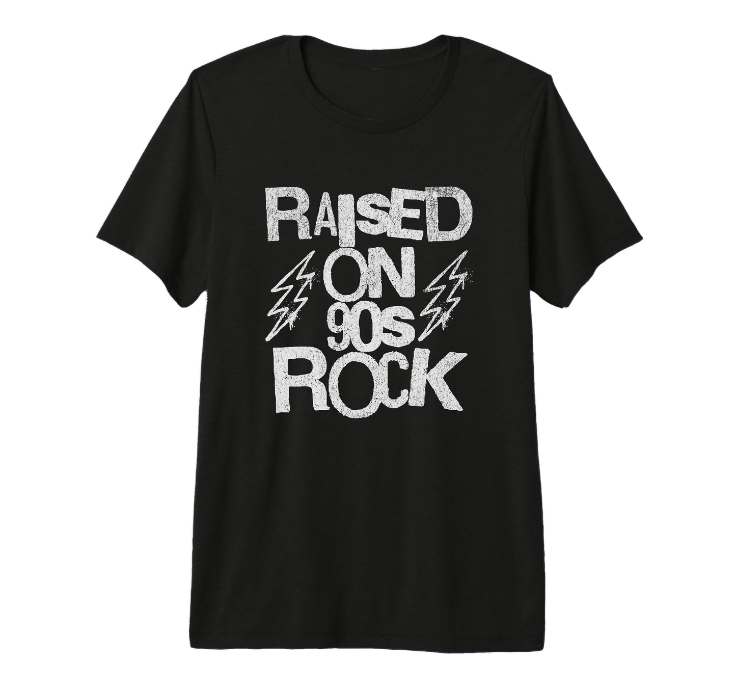 Raised 90S Rock Grunge Stencil Diy T-Shirt - Graphic Print for Adults - T-Shirt, Sweatshirt, Hoodie