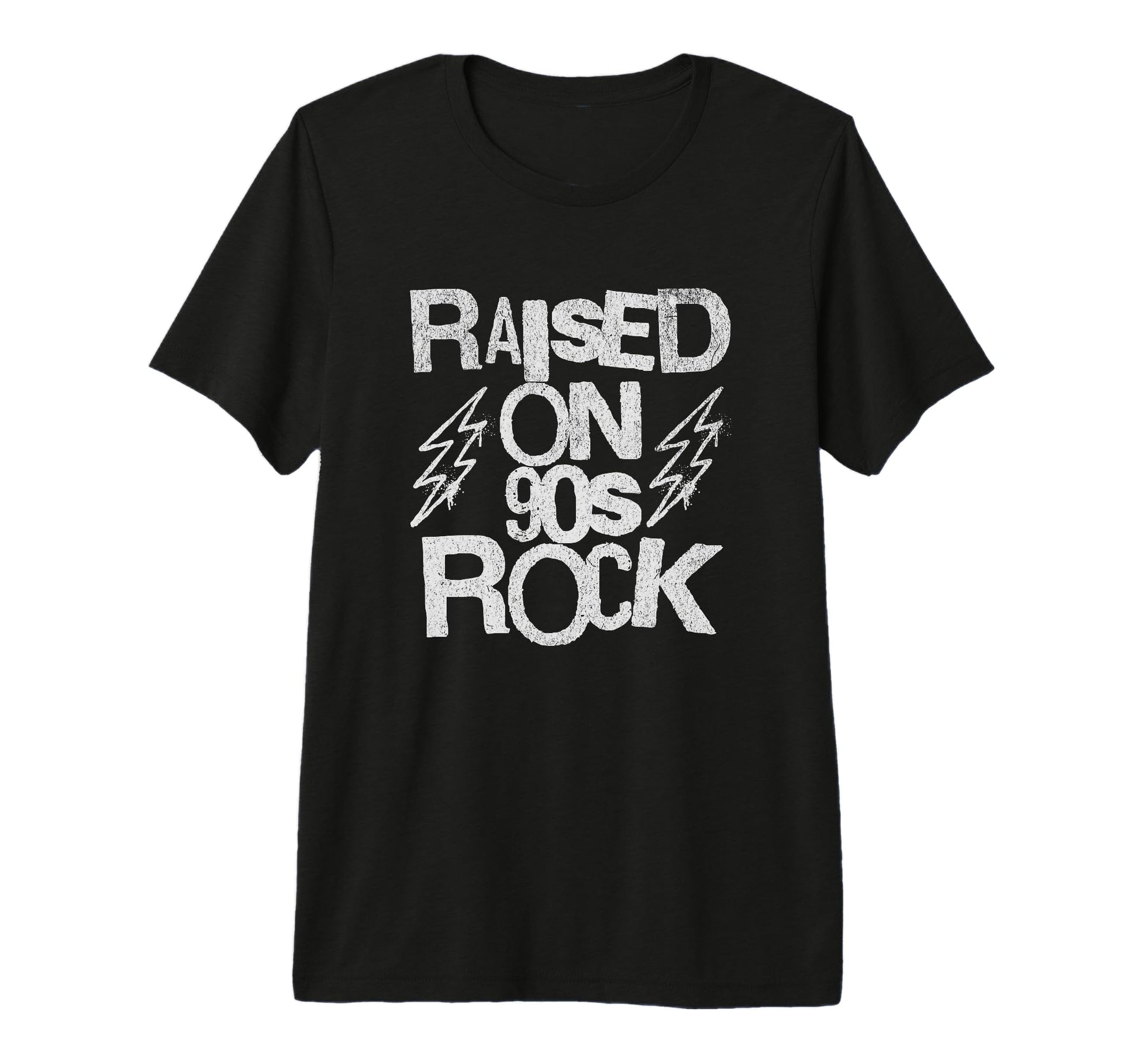 Raised 90S Rock Grunge Stencil Diy T-Shirt - Graphic Print for Adults - T-Shirt, Sweatshirt, Hoodie