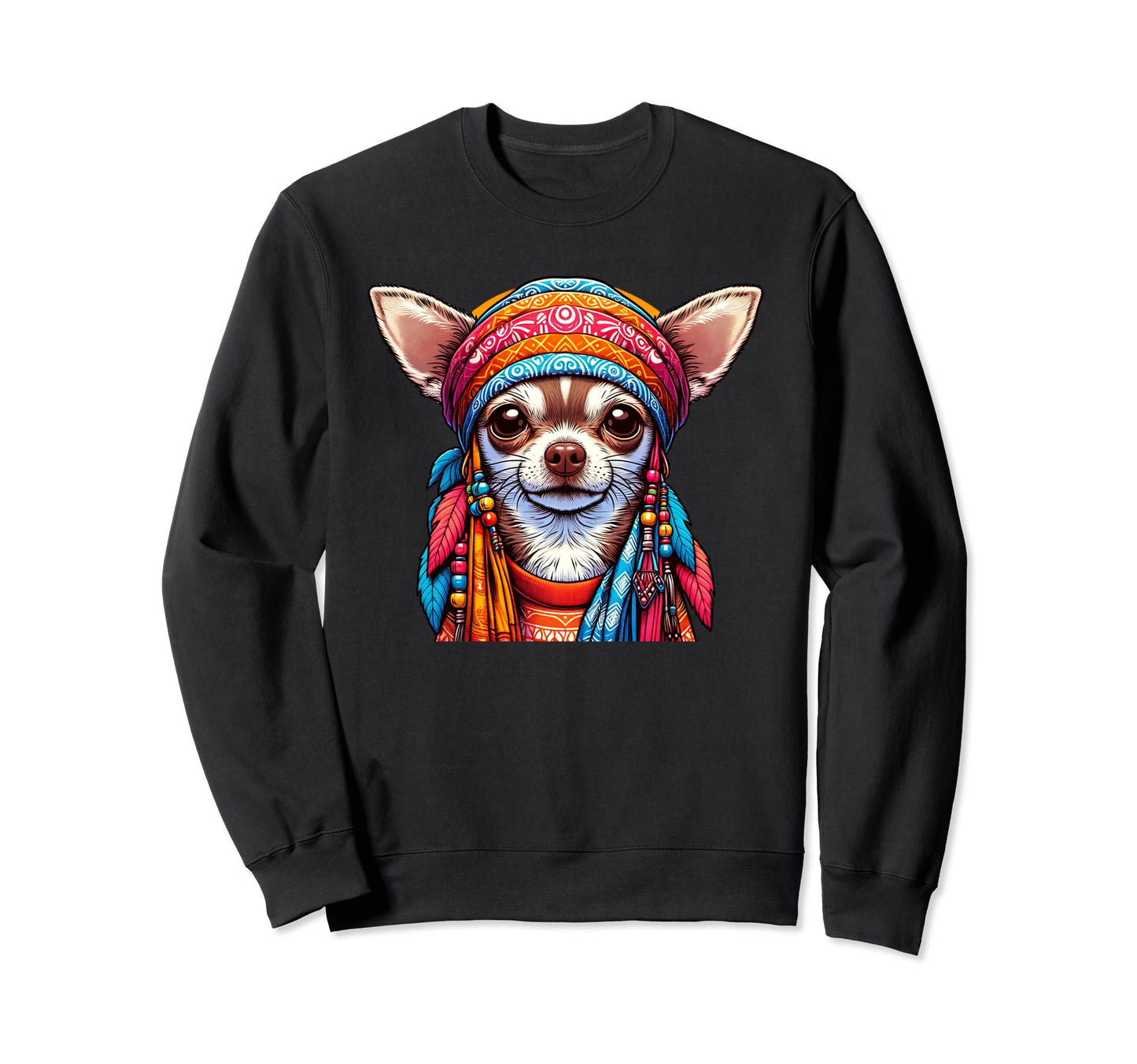 Colorful Chihuahua Love Peace Sweatshirt - Minimalist Print Men Women - T-Shirt, Sweatshirt, Hoodie