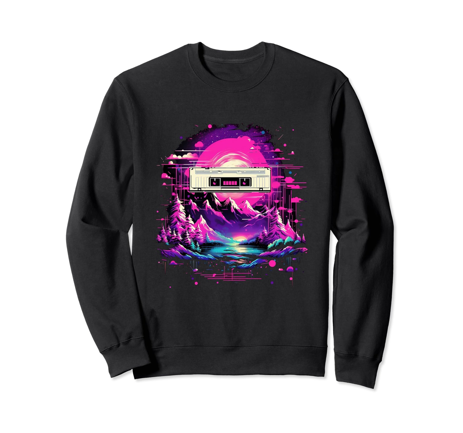 Vaperwave Aesthetic Glitch Sweatshirt - Casual Everyday Wear for Adults - T-Shirt, Sweatshirt, Hoodie