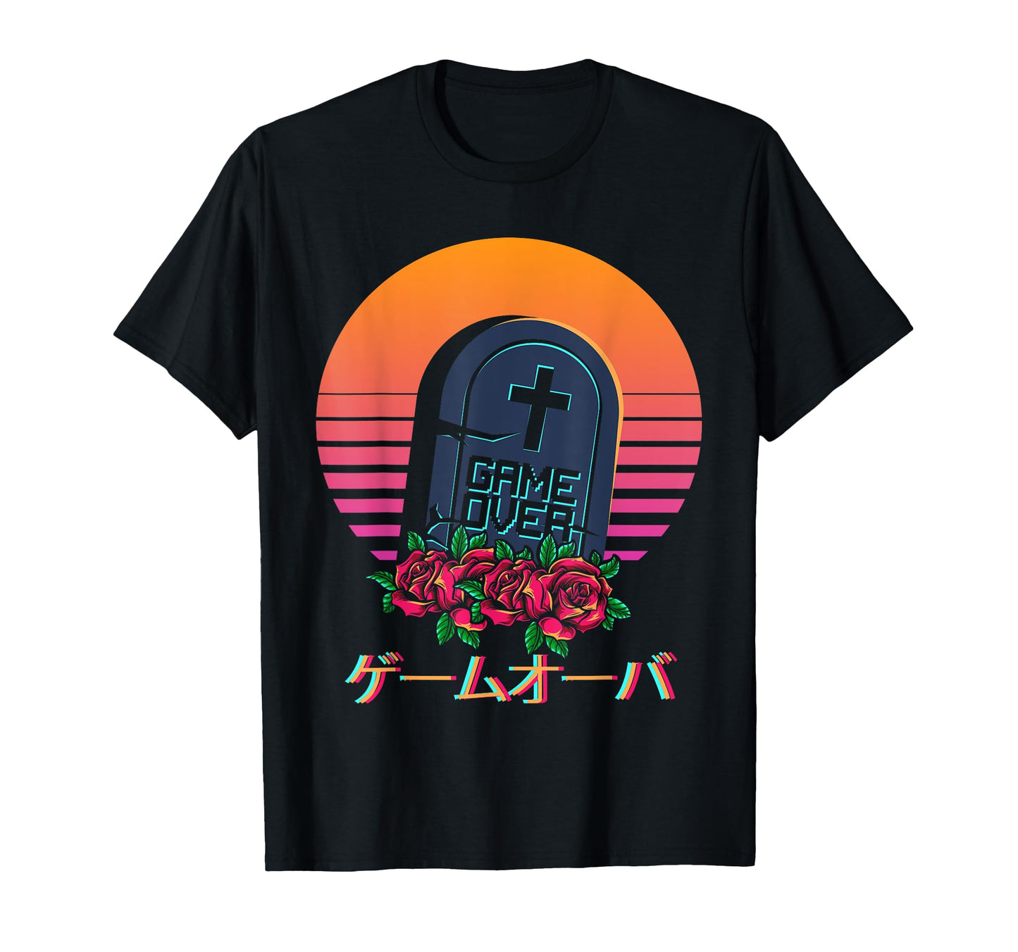 Japanese Vaporwave Game Over Aesthetic T-Shirt - Unique Graphic Men Women - T-Shirt, Sweatshirt, Hoodie