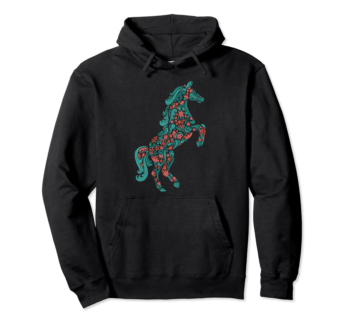 Floral Horse Cowgirl Western Animals Hoodie - Custom Art Print for Adults - T-Shirt, Sweatshirt, Hoodie