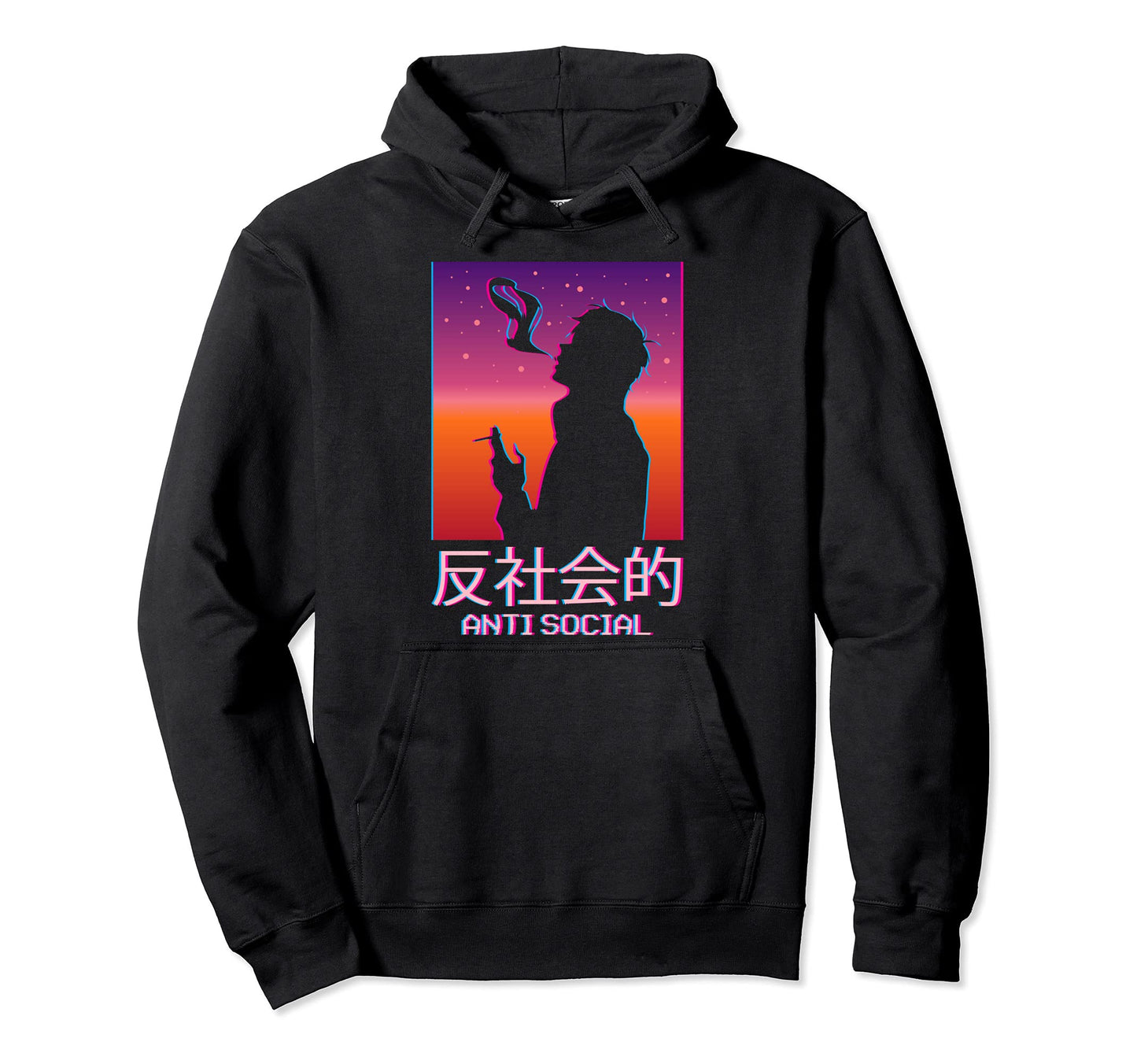 Anti Social Tuxedo Anime Japanese Vaporwave Hoodie - Trendy Graphic Unisex - T-Shirt, Sweatshirt, Hoodie