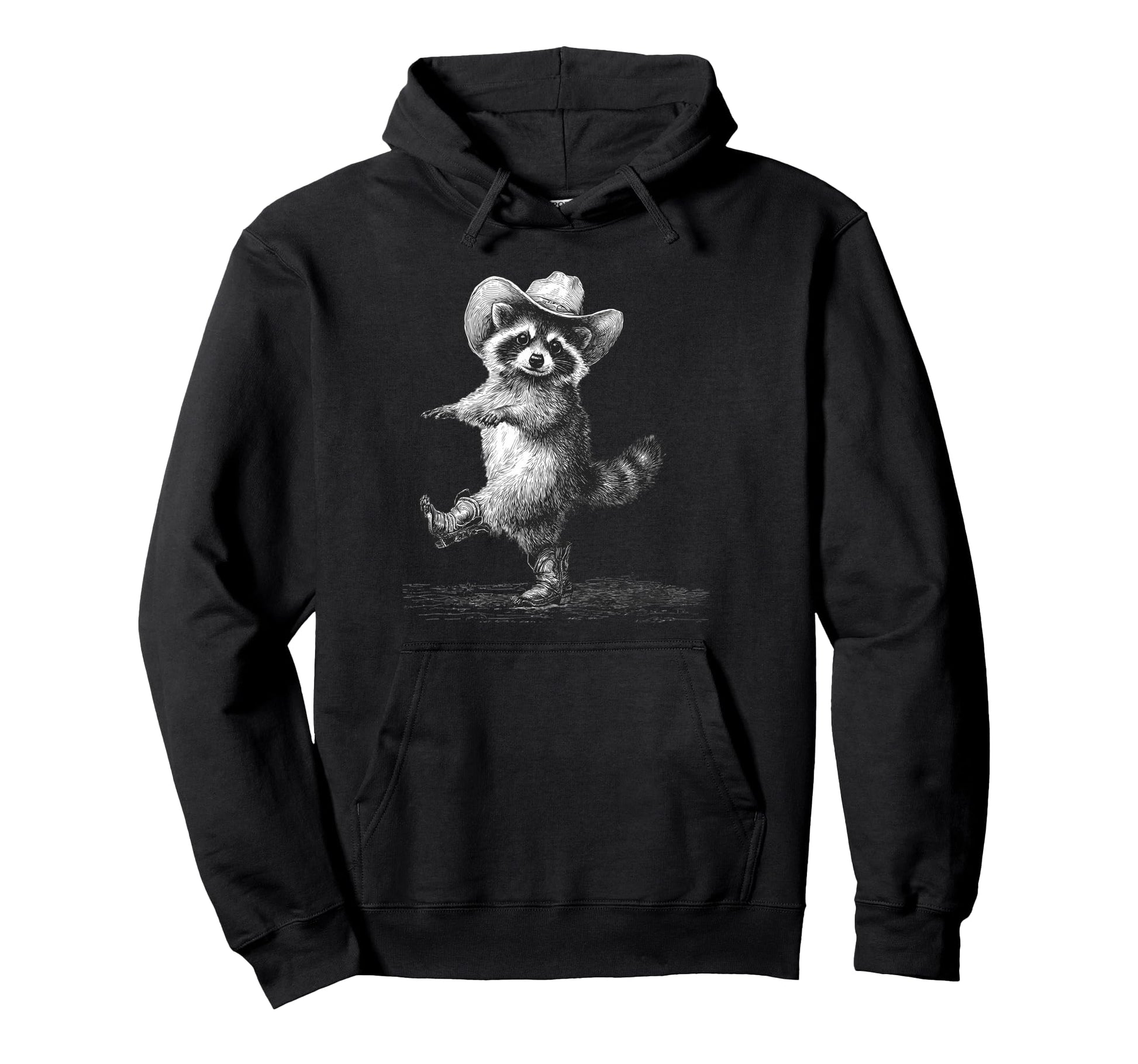 Raccoon Cowboy Rodeo Cowgirl Western Hoodie - Novelty Apparel Men Women - T-Shirt, Sweatshirt, Hoodie