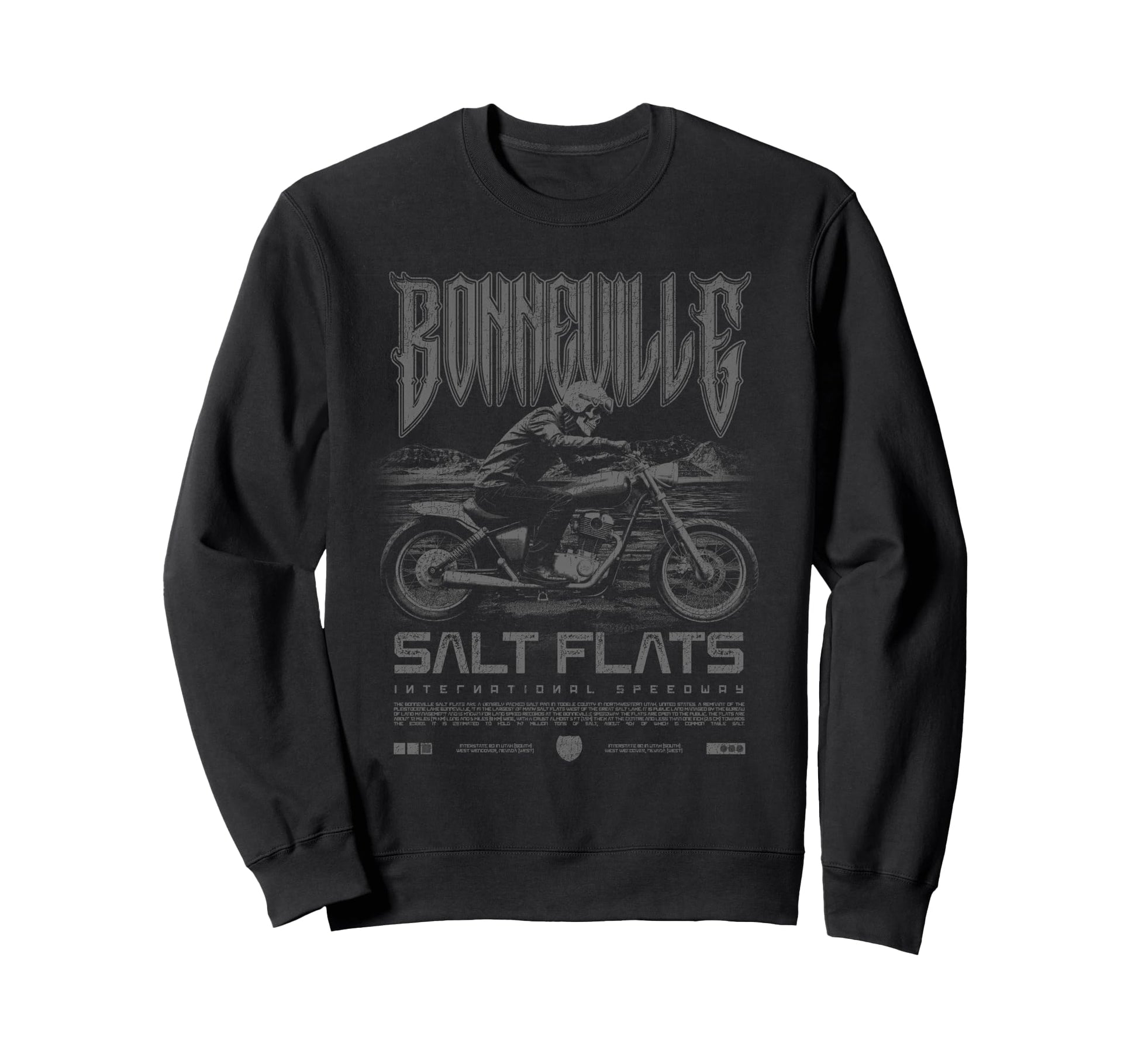Bonneville Salt Flats Motorcycle Sweatshirt - Custom Art Print for Adults - T-Shirt, Sweatshirt, Hoodie