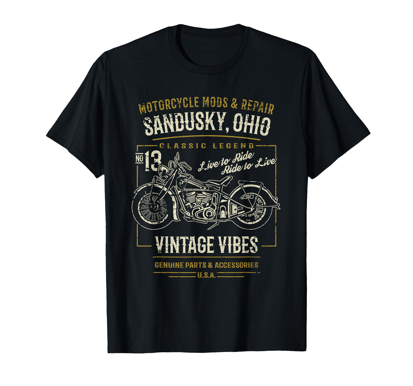Sandusky Oh Usa Motorcycle Adventure T-Shirt - Novelty Apparel Unisex - T-Shirt, Sweatshirt, Hoodie