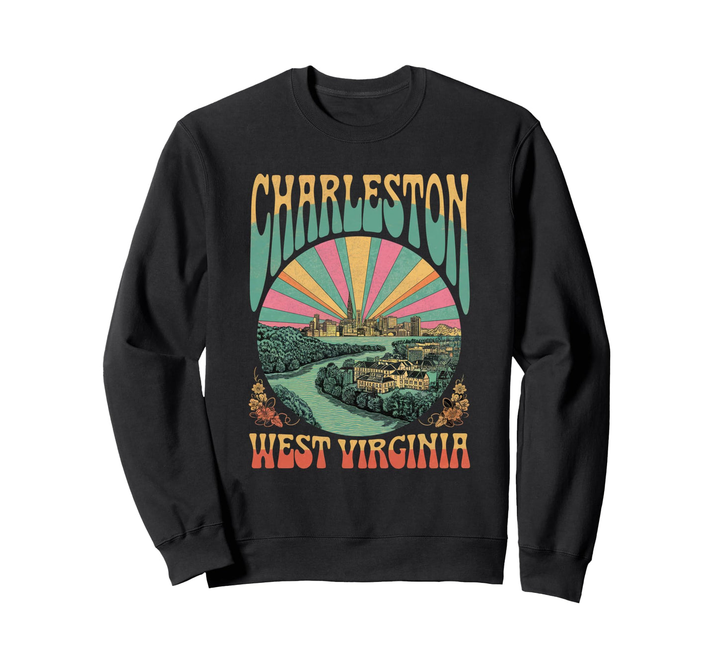 Charleston West Virginia Sunset Sweatshirt - Custom Art Print for Adults - T-Shirt, Sweatshirt, Hoodie
