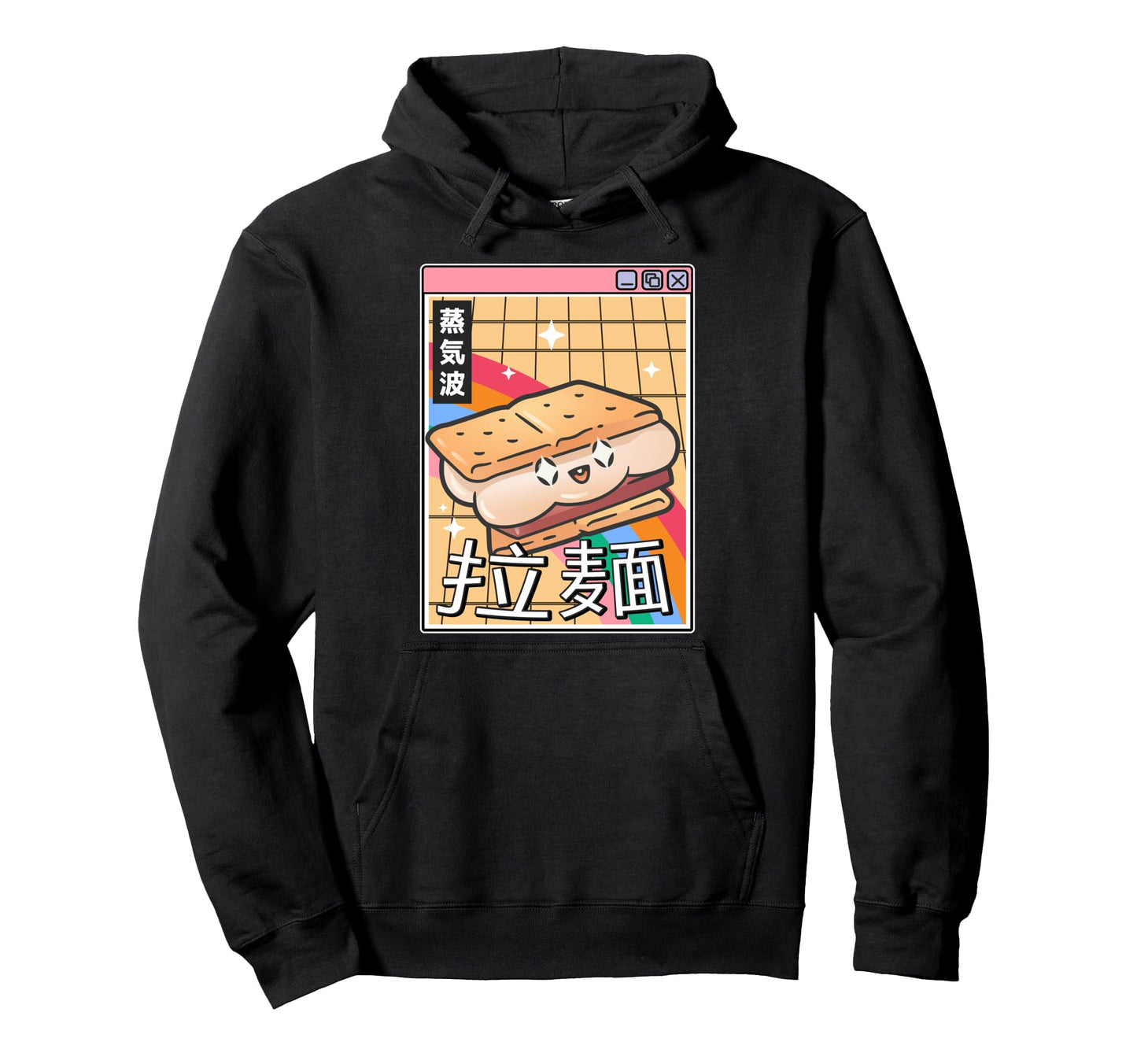 Japanese Smore Kawaii Grid Vaporwave Hoodie - Trendy Graphic for Adults - T-Shirt, Sweatshirt, Hoodie
