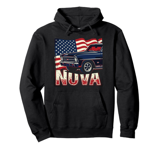 1966 1967 Nova Ss Patriotic Hoodie - Fun Novelty Design for Adults - T-Shirt, Sweatshirt, Hoodie