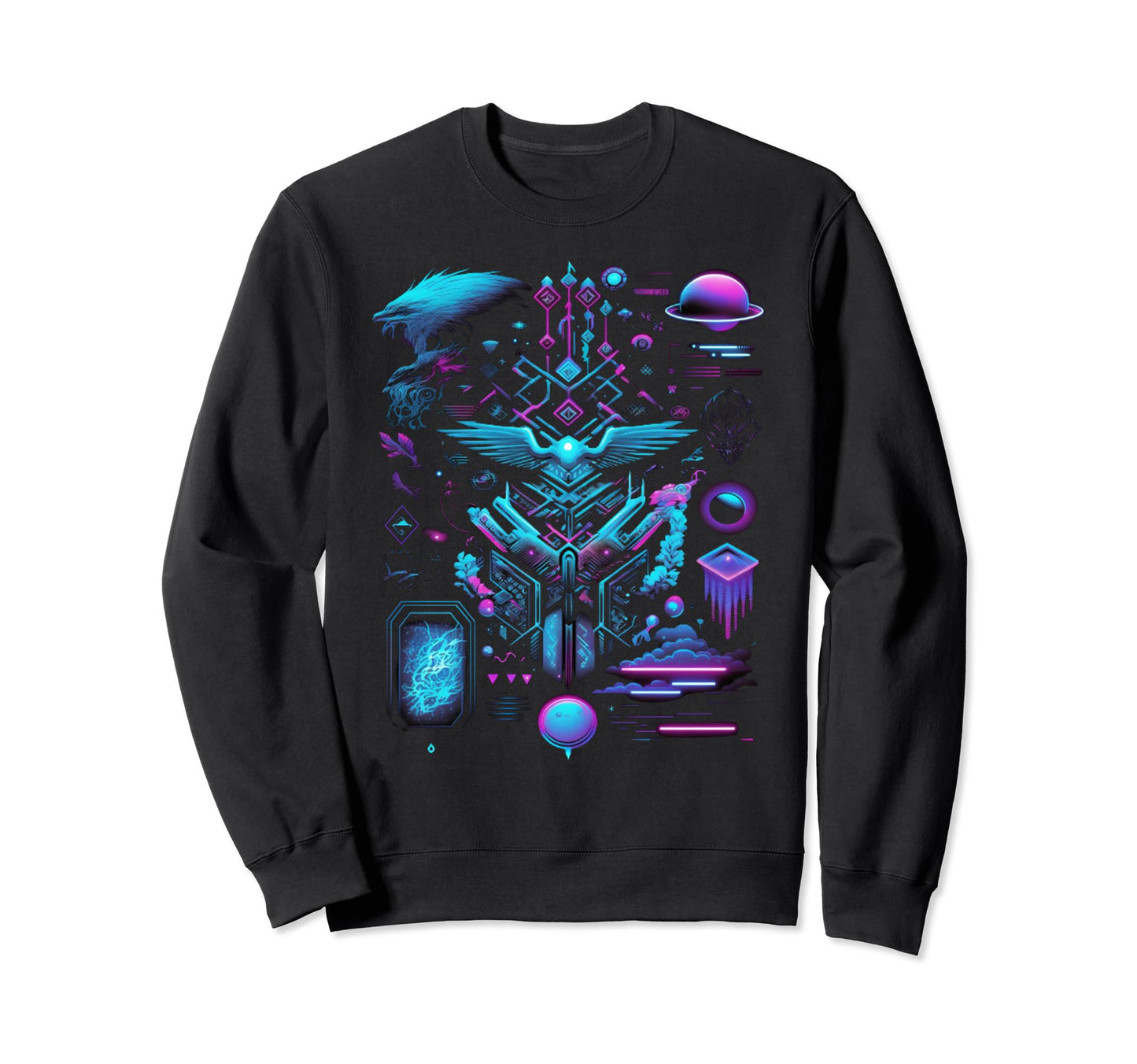 Vaporwave Aesthetic Psychedelic Sweatshirt - Graphic Print Men Women - T-Shirt, Sweatshirt, Hoodie