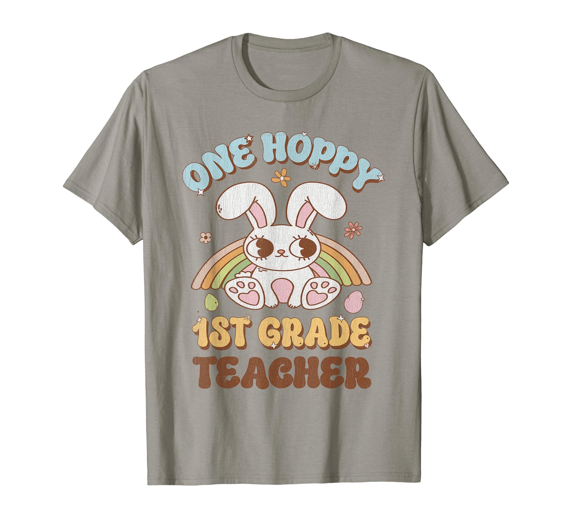 One Hoppy 1St Grade Teacher Easter T-Shirt - Aesthetic Graphic for Adults - T-Shirt, Sweatshirt, Hoodie