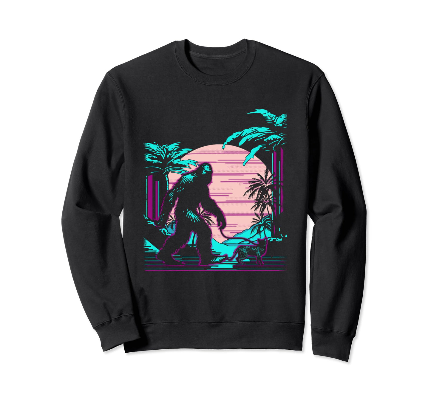 Bigfoot Vaporwave Aesthetic 90S Sweatshirt - Trendy Graphic Men Women - T-Shirt, Sweatshirt, Hoodie